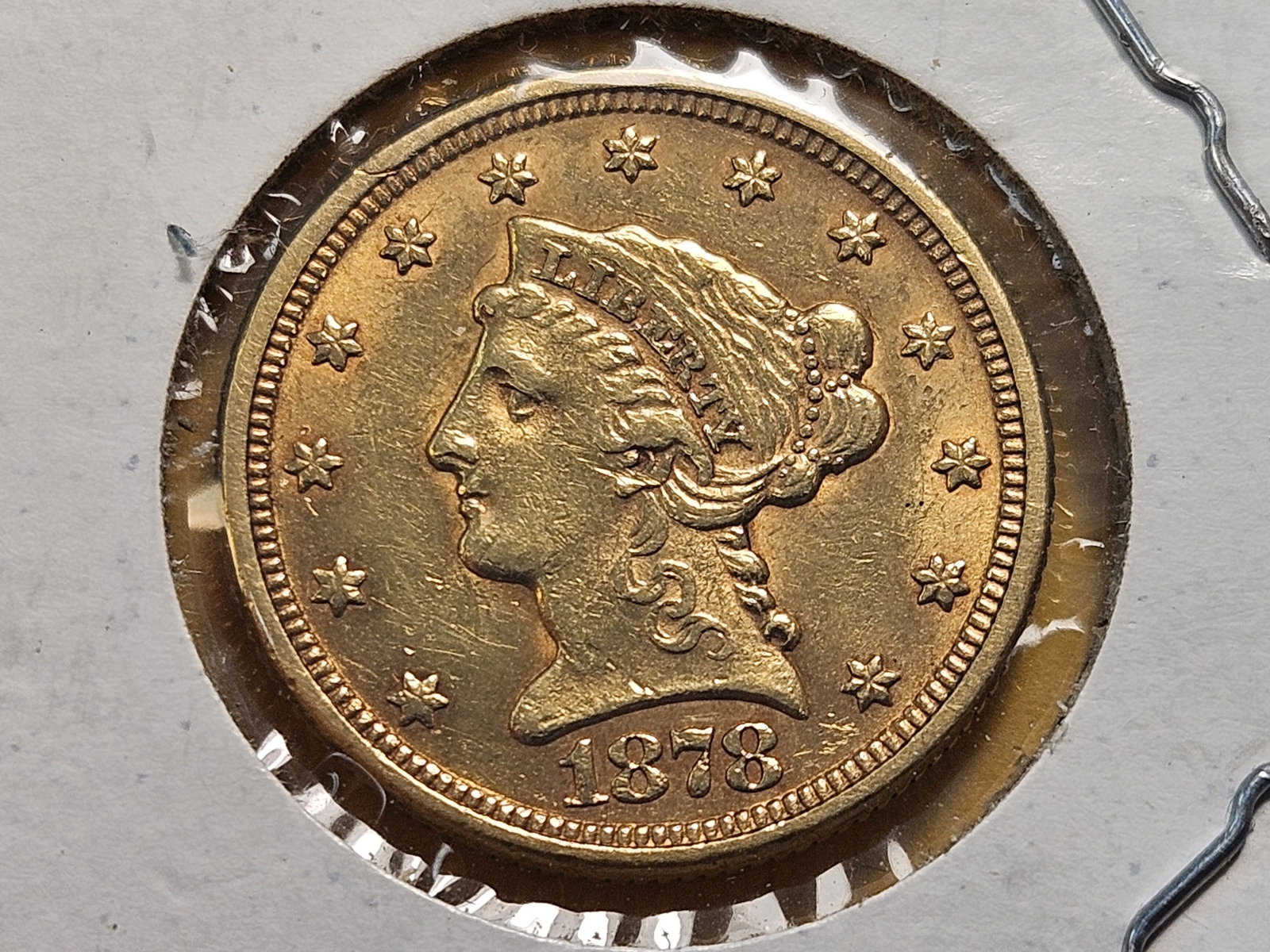 GOLD! Brilliant About Uncirculated 1878 $2.5 Dollar Liberty Head Gold: Quarter Eagle