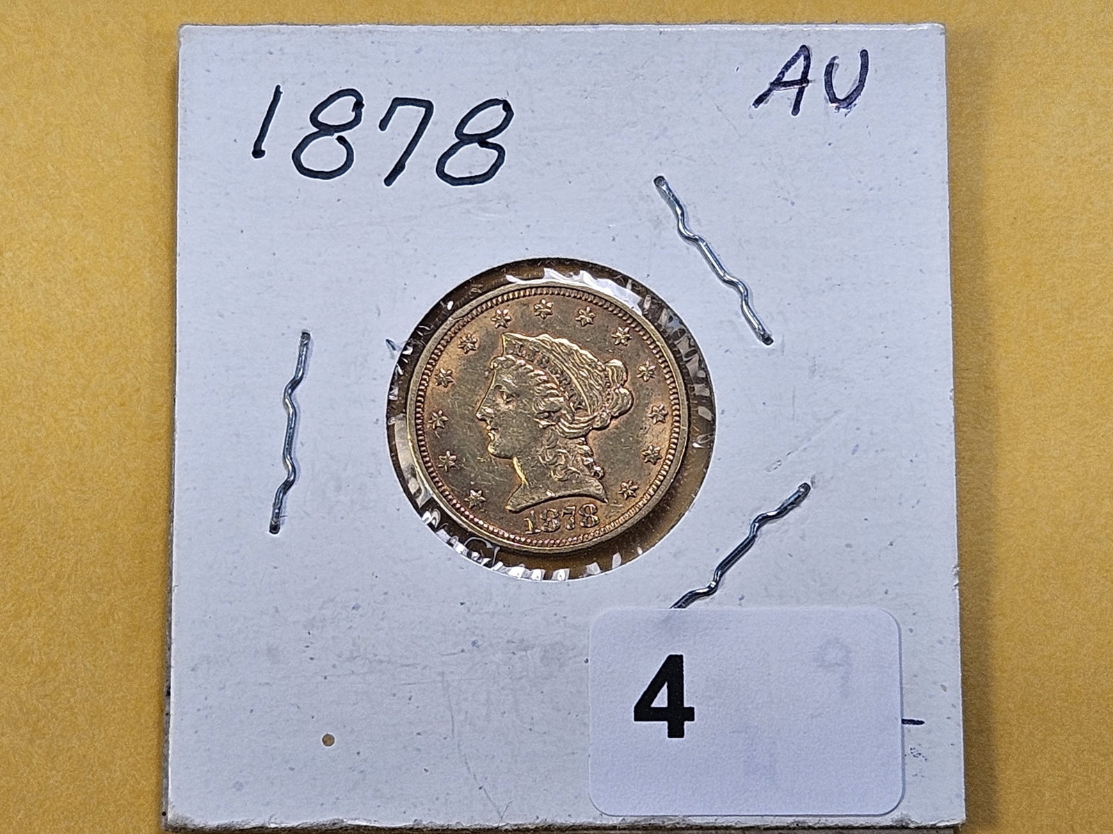 GOLD! Brilliant About Uncirculated 1878 $2.5 Dollar Liberty Head Gold - 2