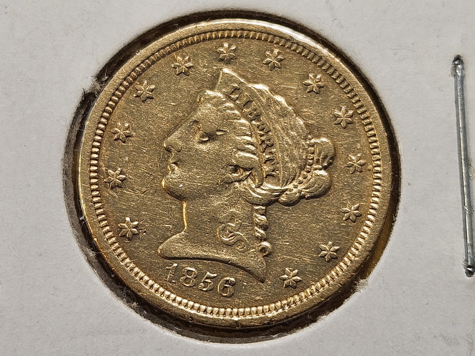 GOLD! Brilliant About Uncirculated 1856 $2.5 Dollar Liberty Head Gold (1 of 4)