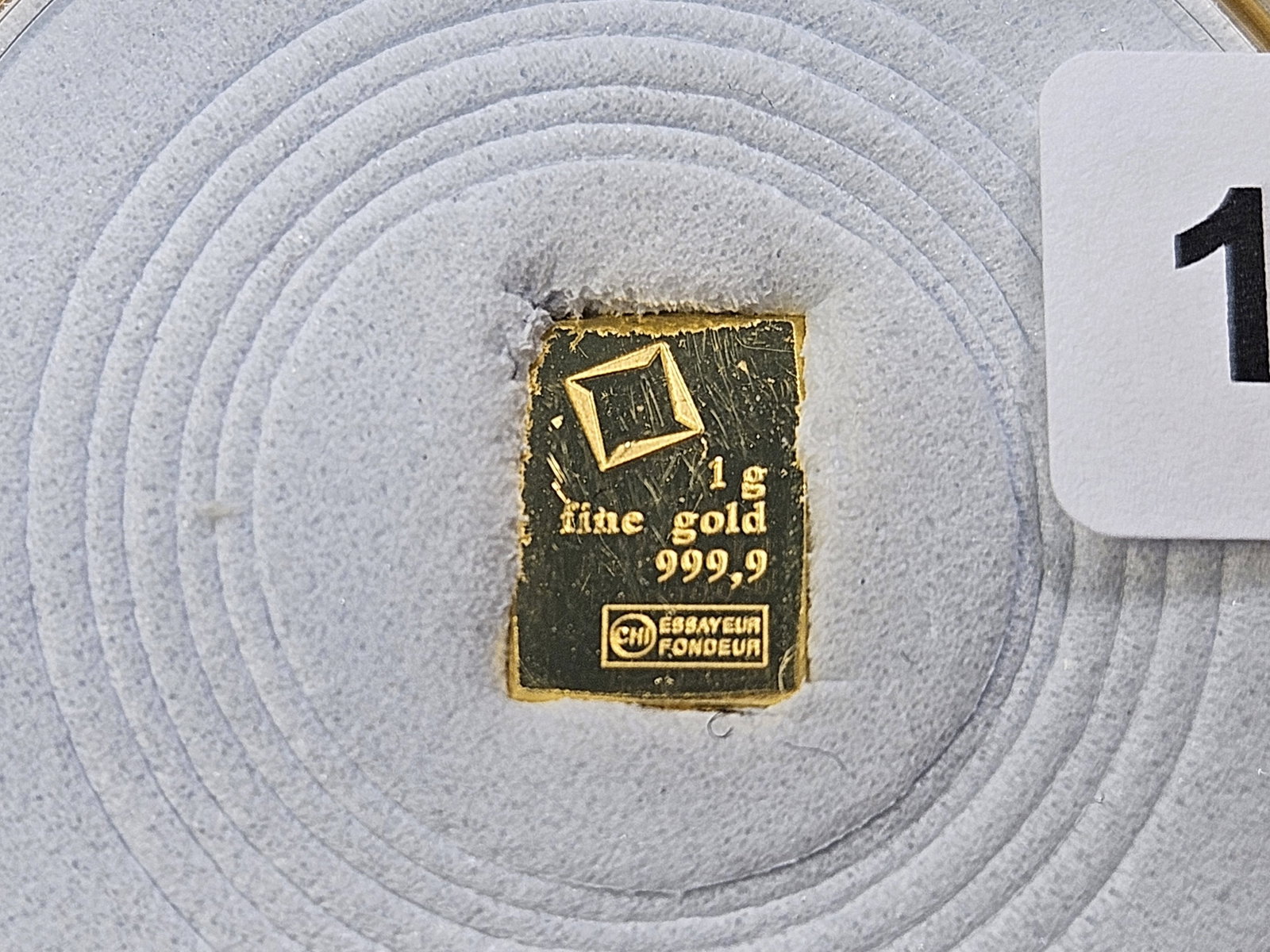 GOLD! Valcambi Suisse One Gram .999 Fine Gold Bar: Fractional Gold Bar. In Plastic Capsule