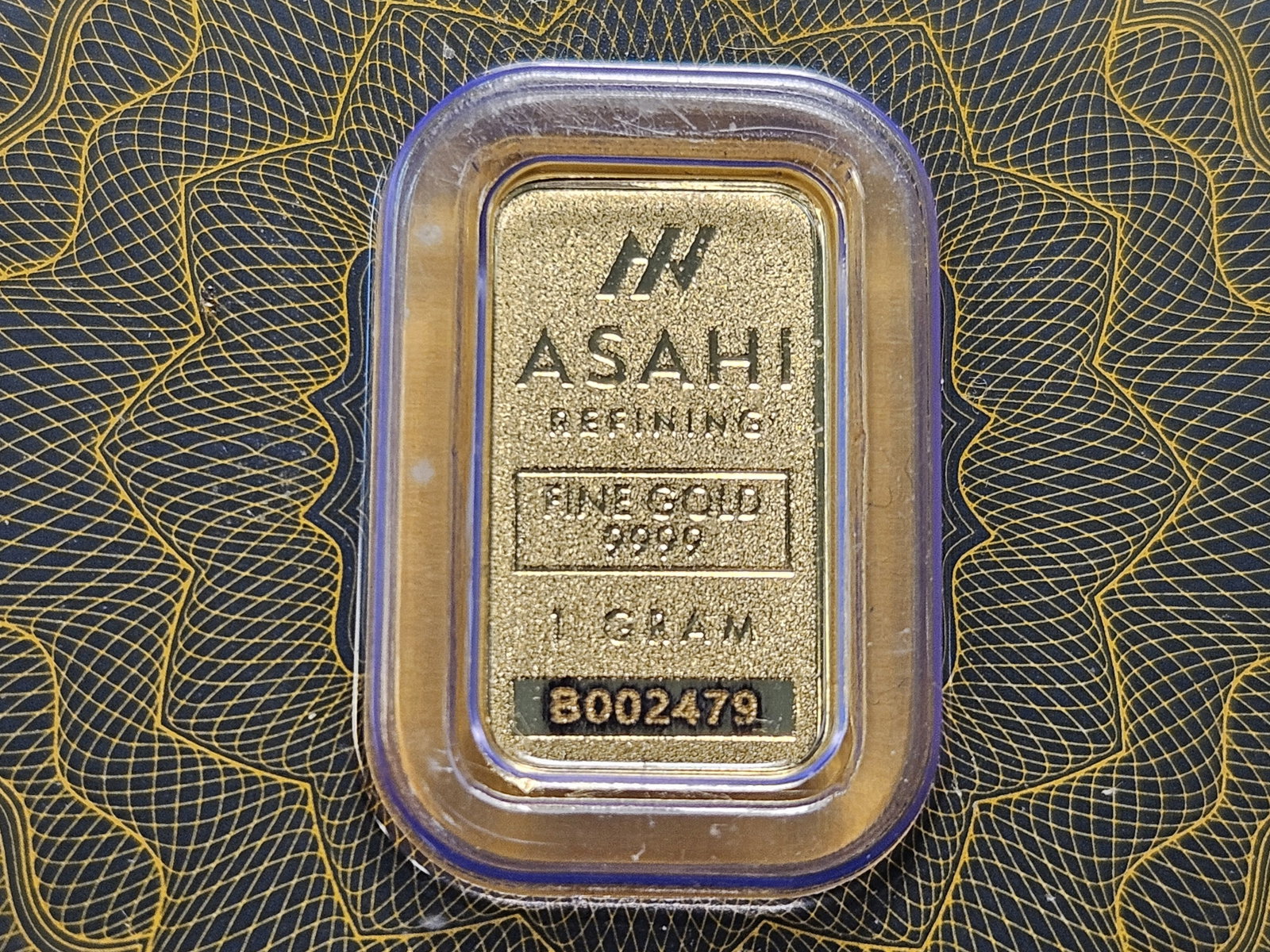 GOLD! Asahi Refining One Gram .999 Fine Gold Bar: In Certified Assay Card