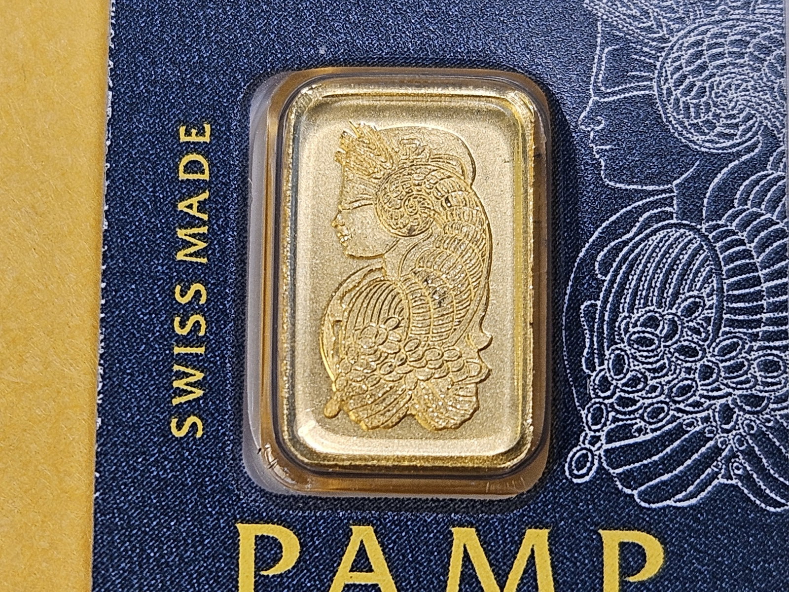 GOLD! PAMP Suisse One Gram .999 Fine Gold Bar: In Veriscan Certified Assay Card