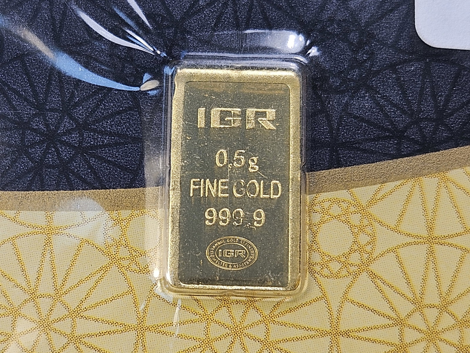 GOLD! IGR Half Gram .999 Fine Gold Bar: In Certified Assay Card