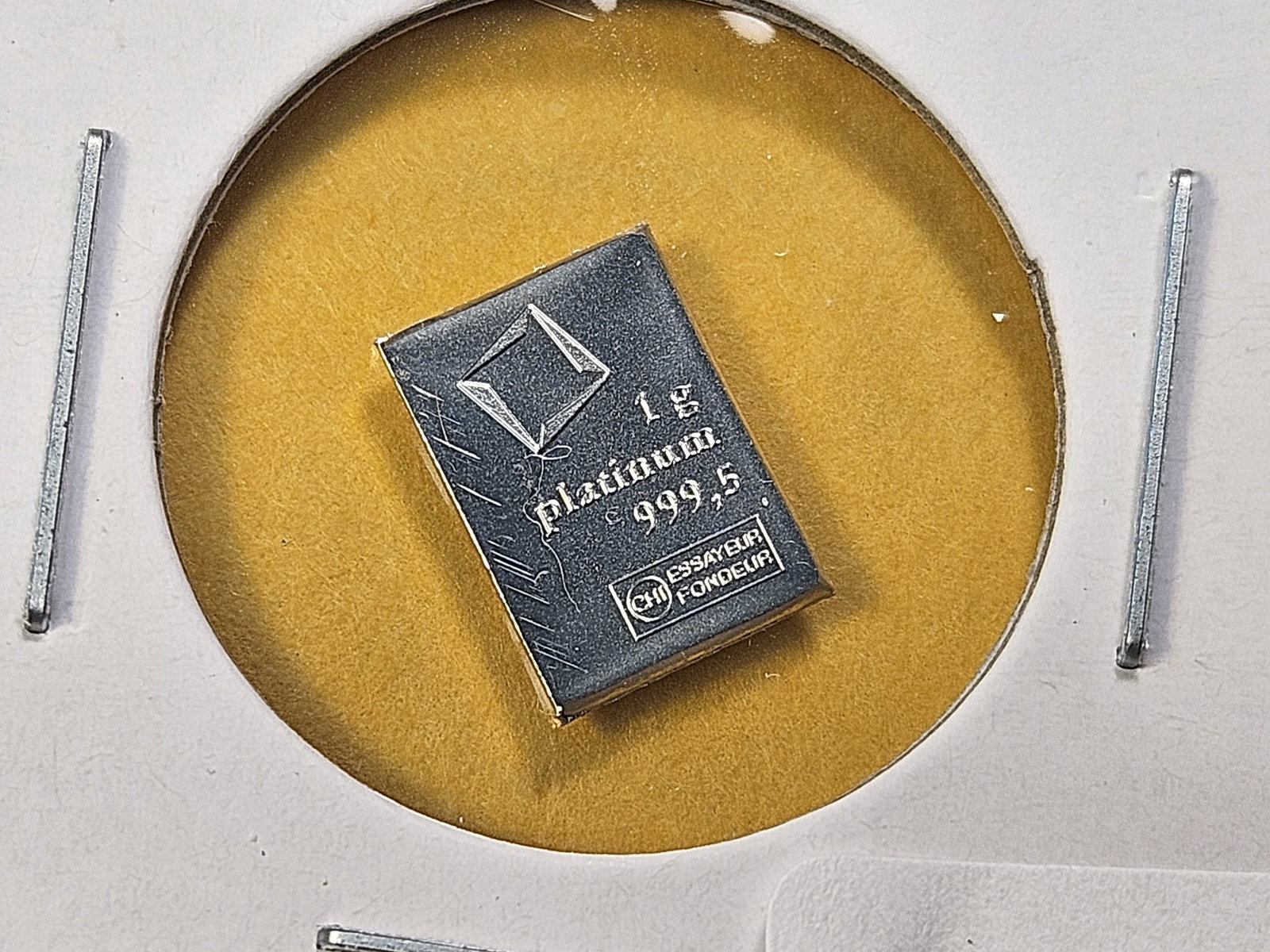 PLATINUM! Valcambi Suisse One Gram .9995 Fine Platinum Bar: Fractional Platinum Bar