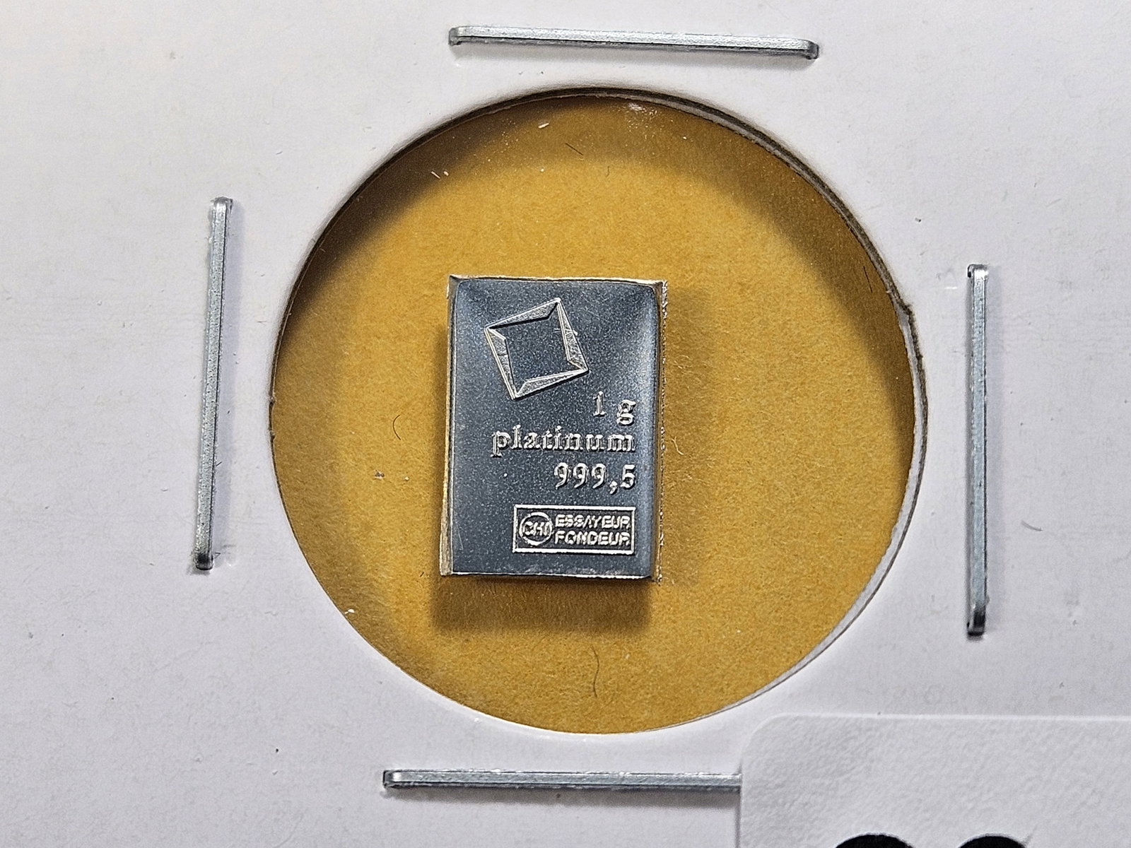 PLATINUM! Valcambi Suisse One Gram .9995 Fine Platinum Bar: Fractional Platinum Bar