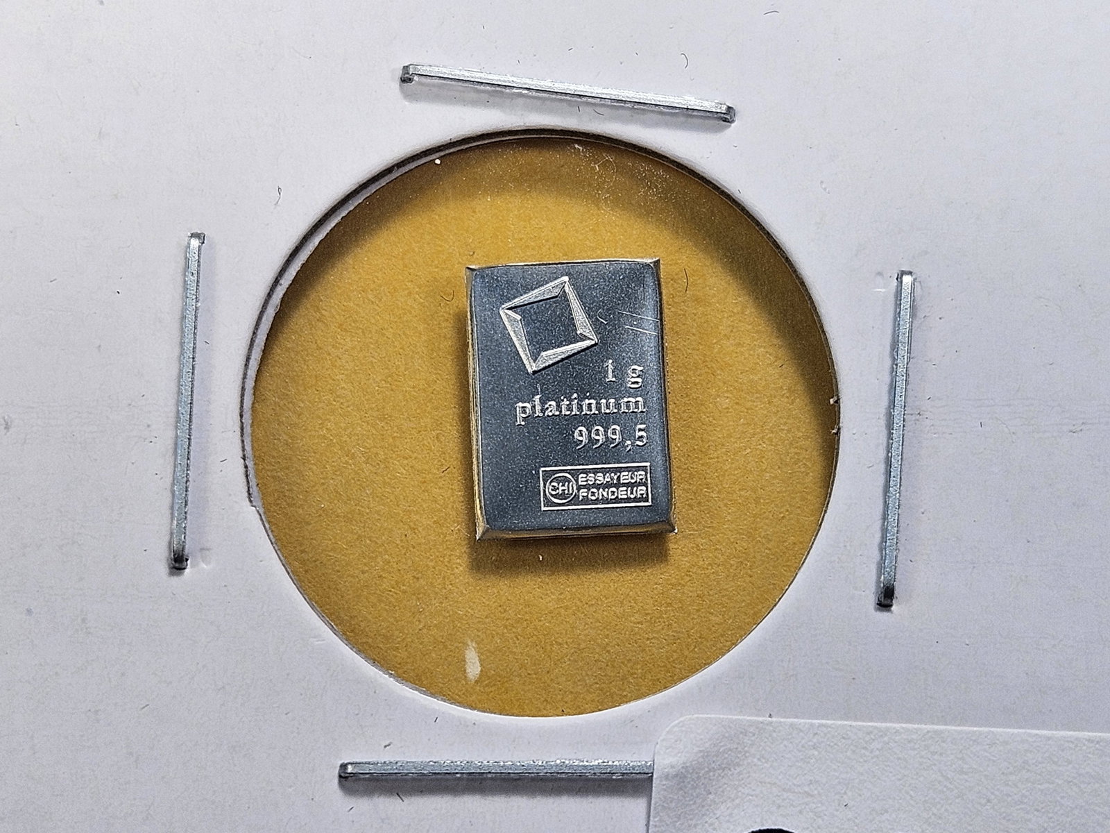 PLATINUM! Valcambi Suisse One Gram .9995 Fine Platinum Bar: Fractional Platinum Bar