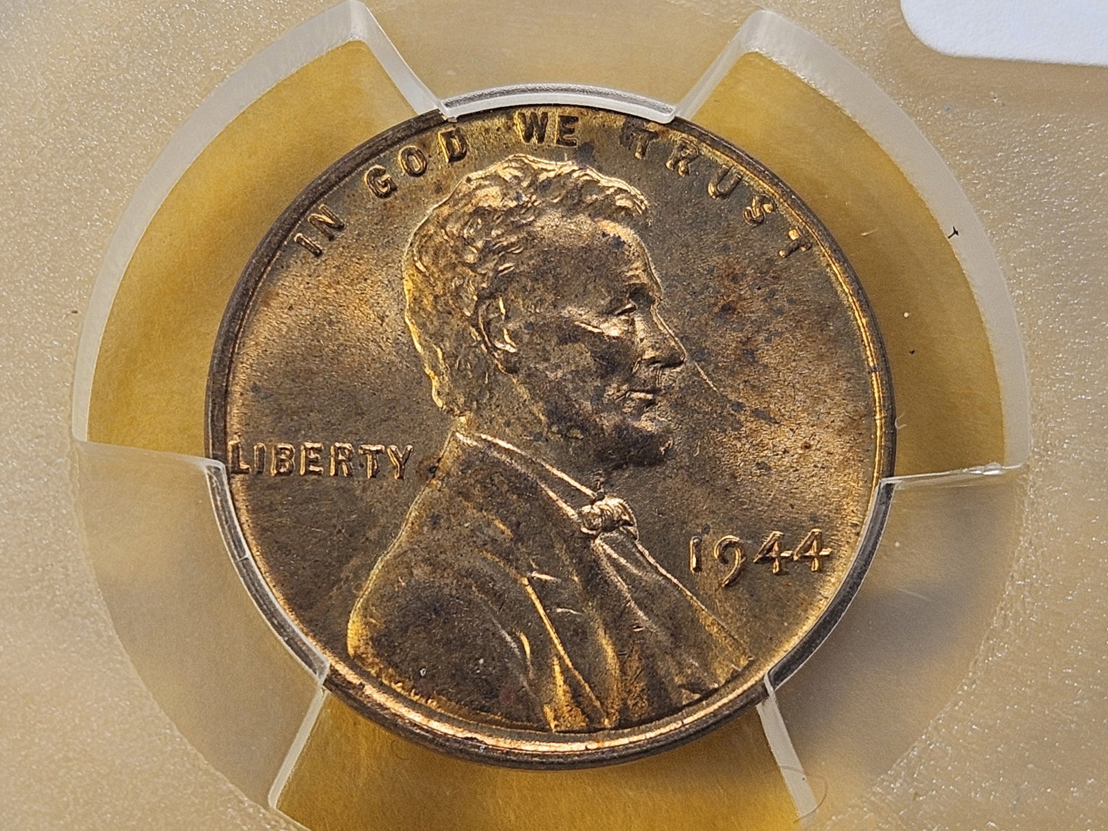PCGS 1944 Lincoln Wheat Cent in Mint State 64 Red: Brilliant Cartwheel!
