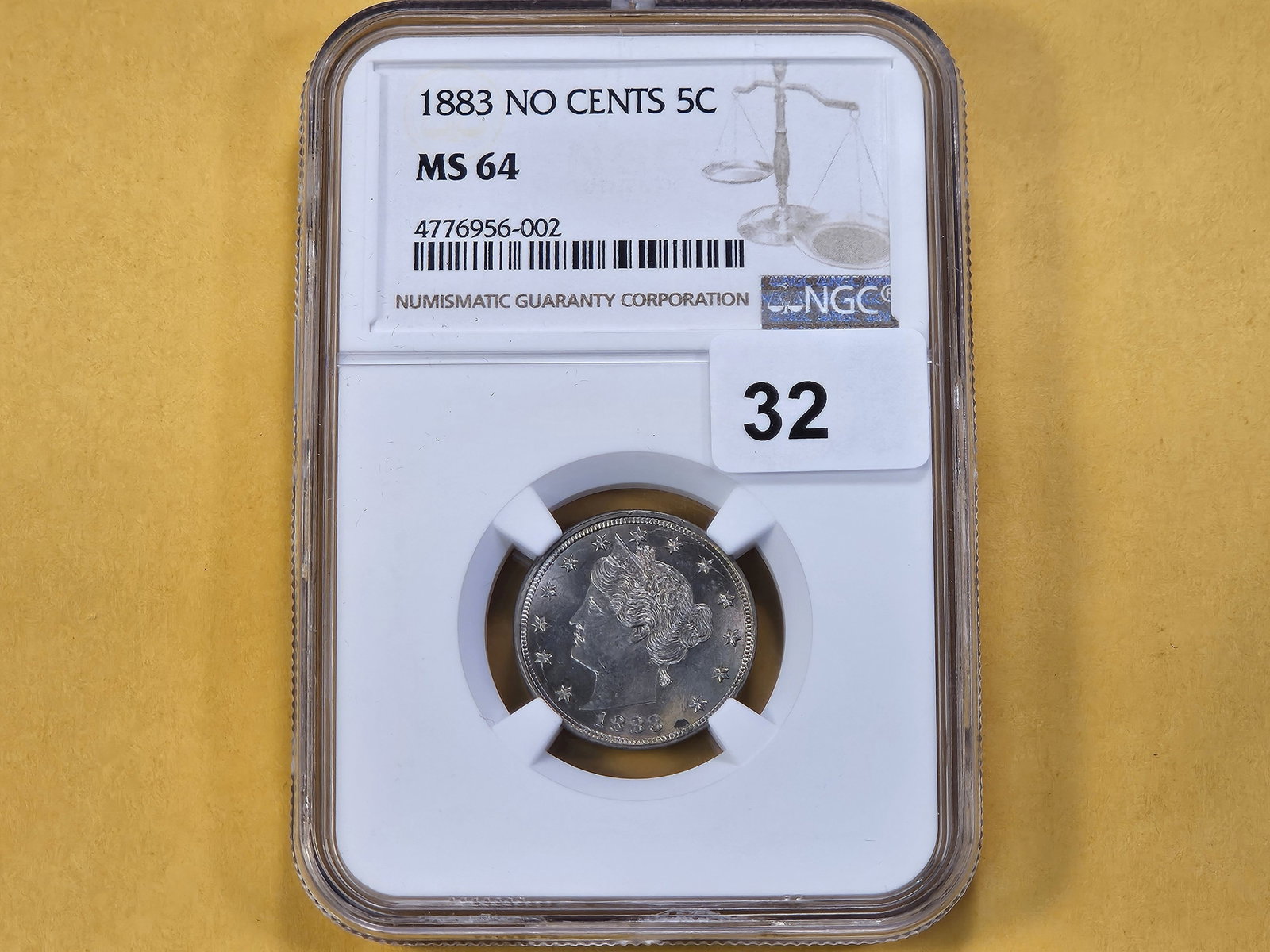 NGC 1883 No Cents Liberty Nickel in Mint State 64 - 2