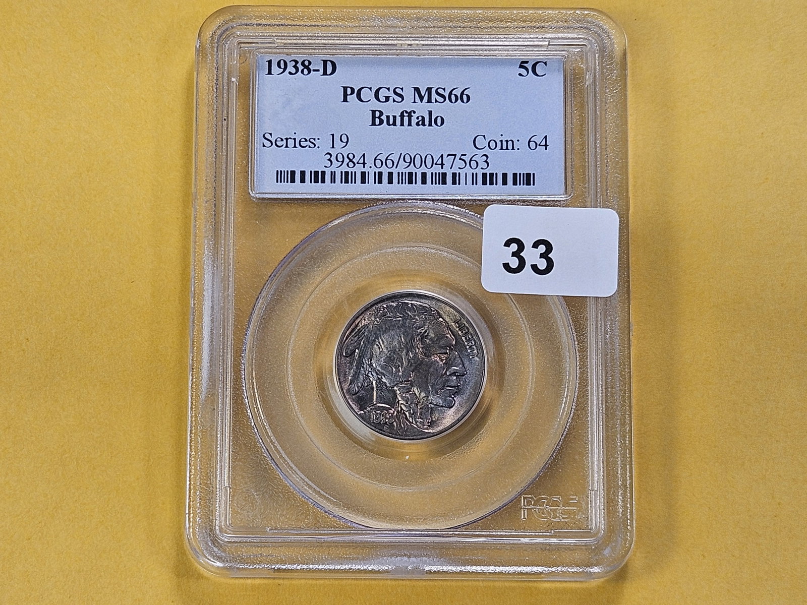 GEM! PCGS 1938-D Buffalo Nickel in Mint State 66 - 2