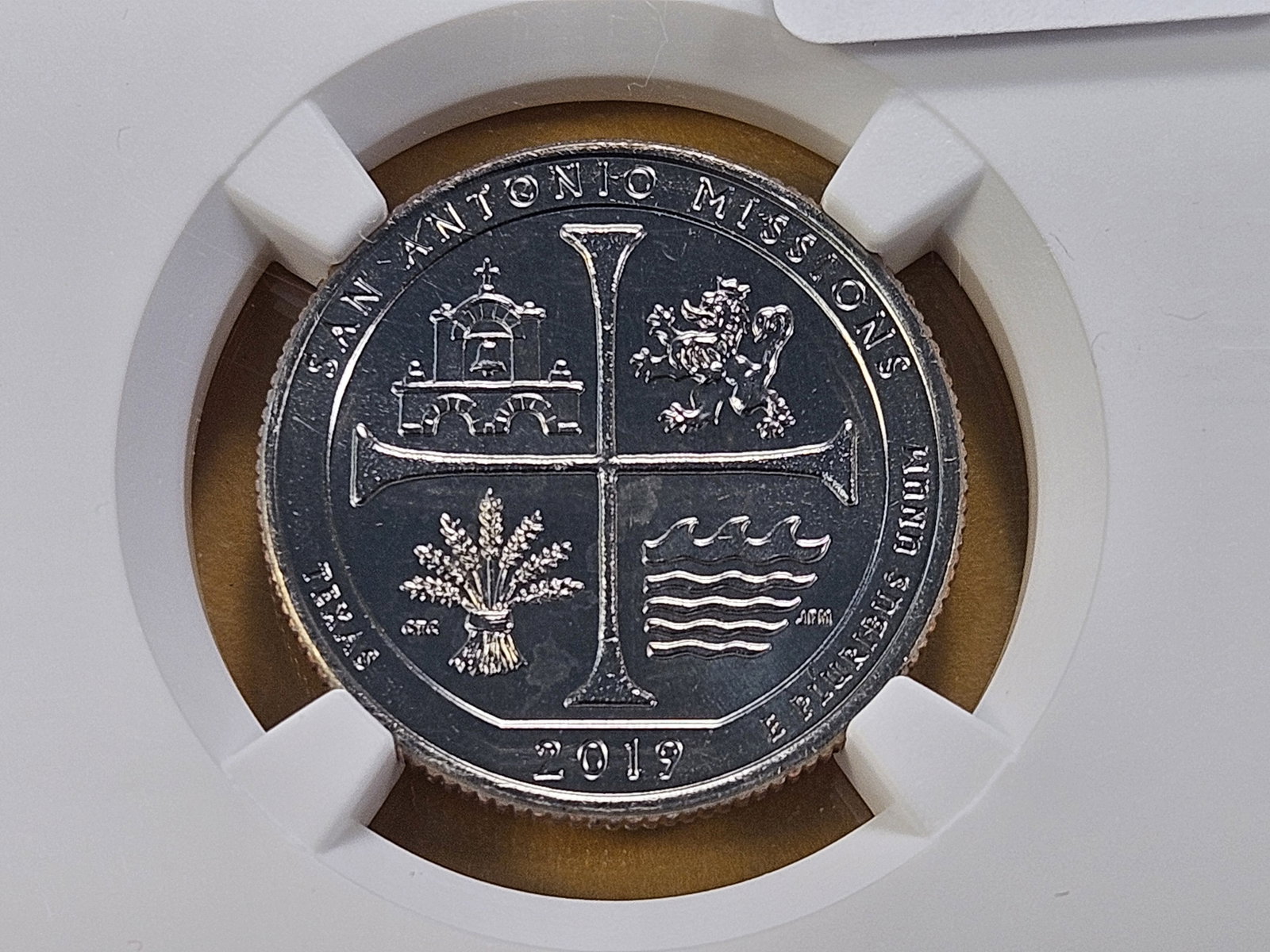 NGC 2019-W Washington Quarter in Mint State 64: West Point! San Antonio Missions