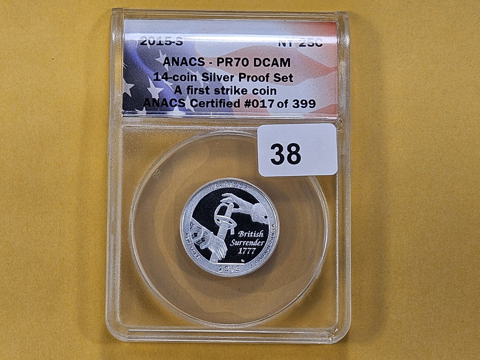 PERFECT GRADE! ANACS 2015-S Washington Silver Quarter in Proof 70 Deep Cameo - 2