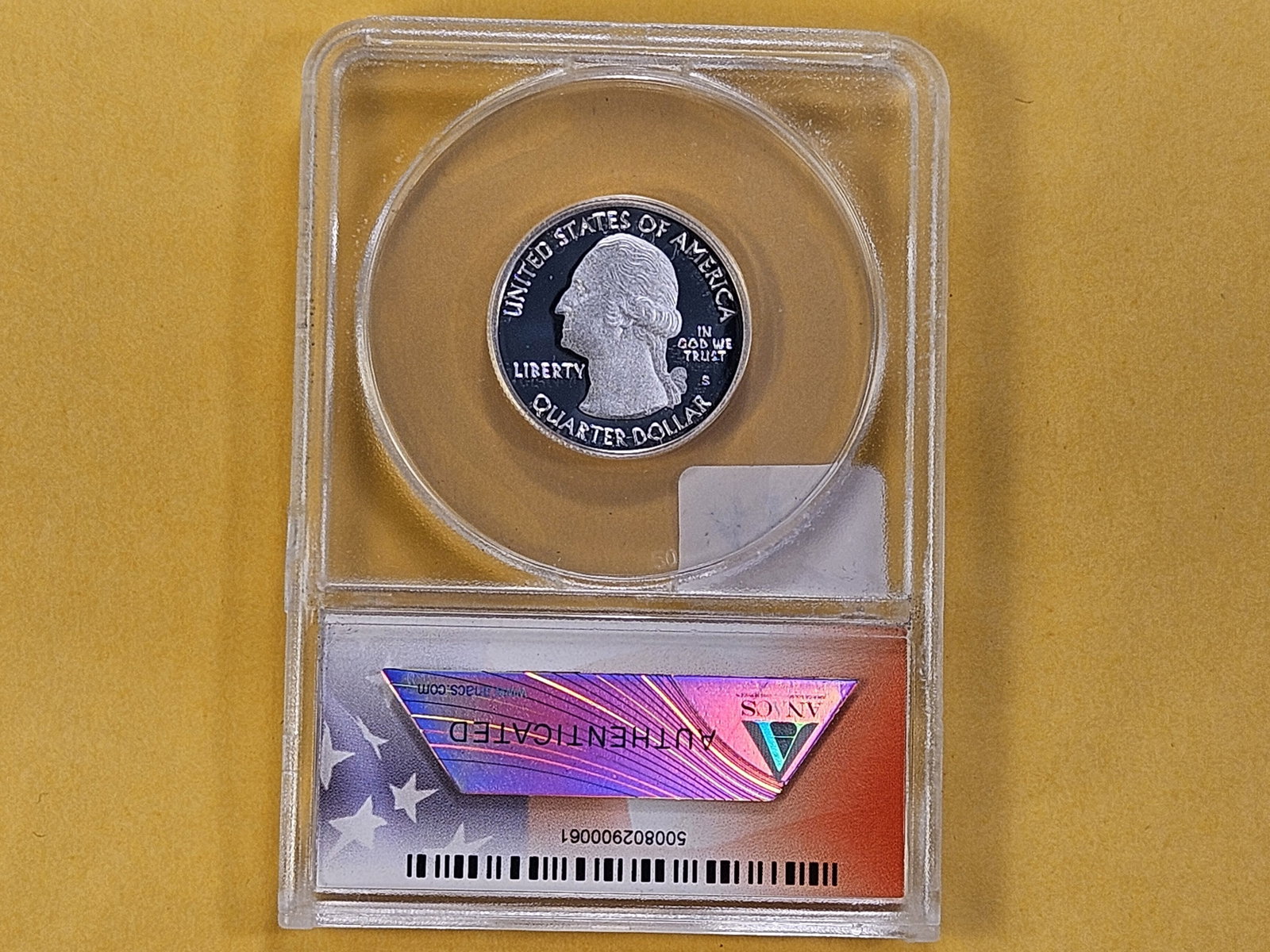 PERFECT GRADE! ANACS 2014-S Washington Silver Quarter in Proof 70 Deep Cameo - 3