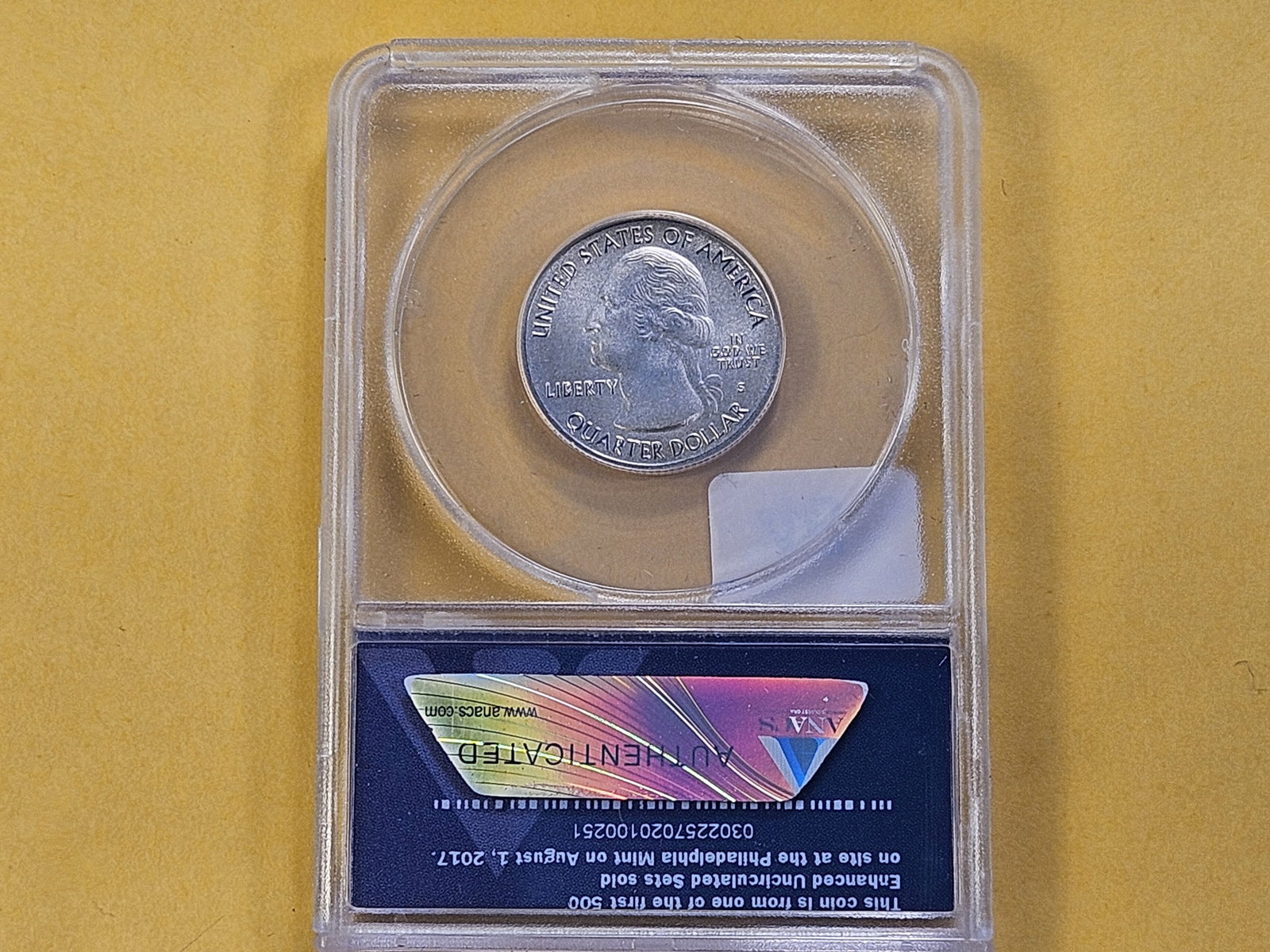 PERFECT GRADE! ANACS 2017-S Washington Quarter in Enhanced Uncirculated 70 - 3