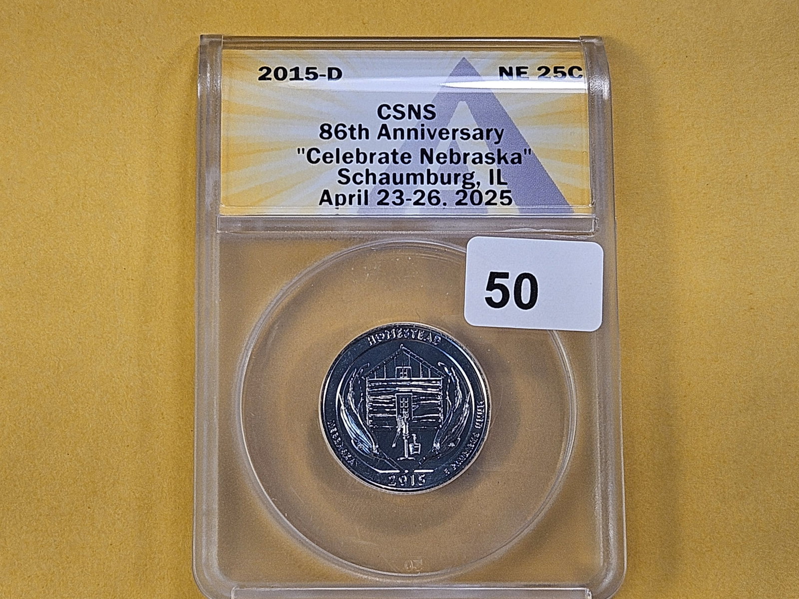 ANACS Slabbed 2015-D Washington Statehood Quarter for the CSNS 86th Anniversary - 2