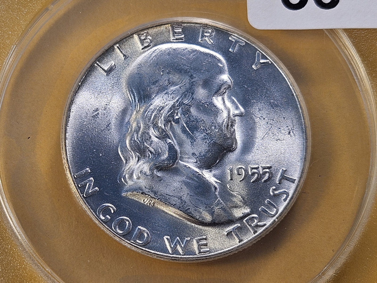 VARIETY! ANACS 1955 Franklin Silver Half Dollar in Mint State 63 (1 of 5)
