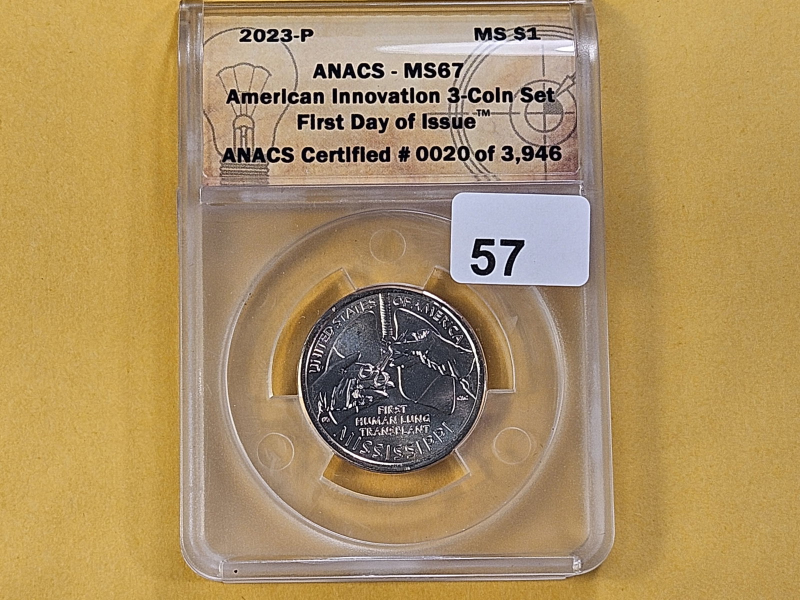 SUPERB GEM! ANACS 2023 American Innovation Dollar in Mint State 67 - 2