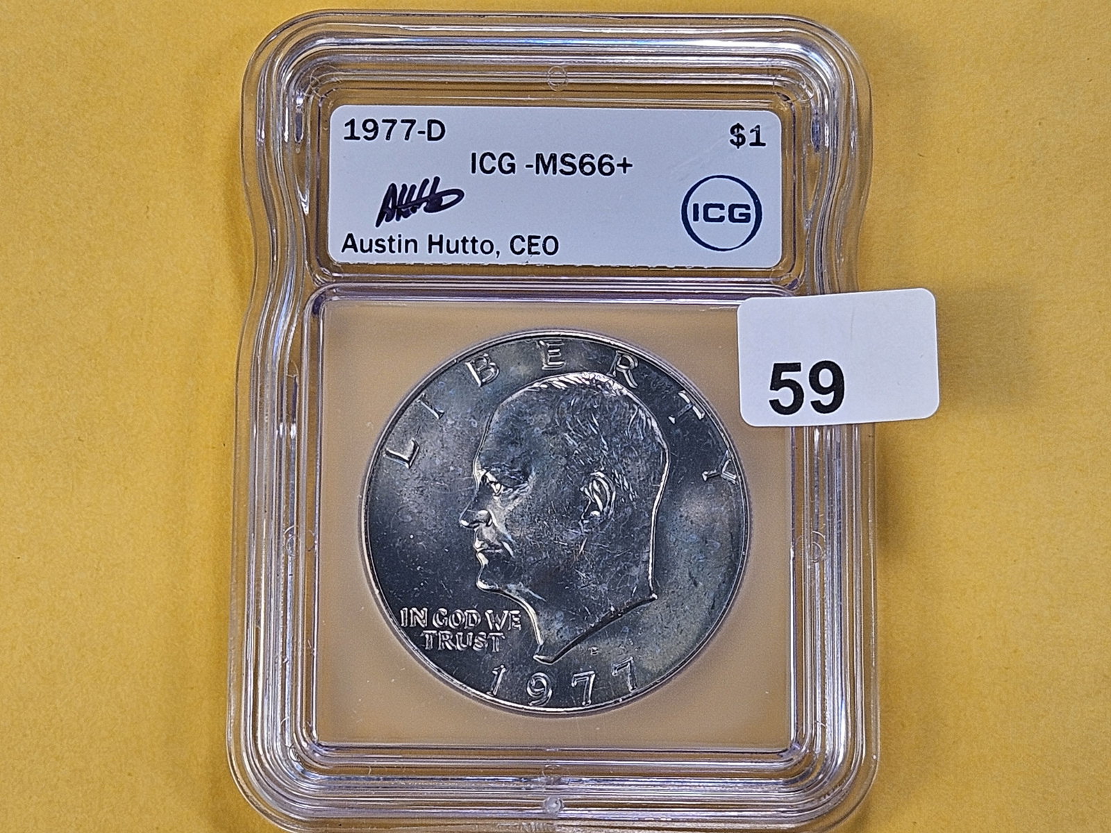 GEM! ICG 1977-D Eisenhower Dollar in Mint State 66 plus! - 2