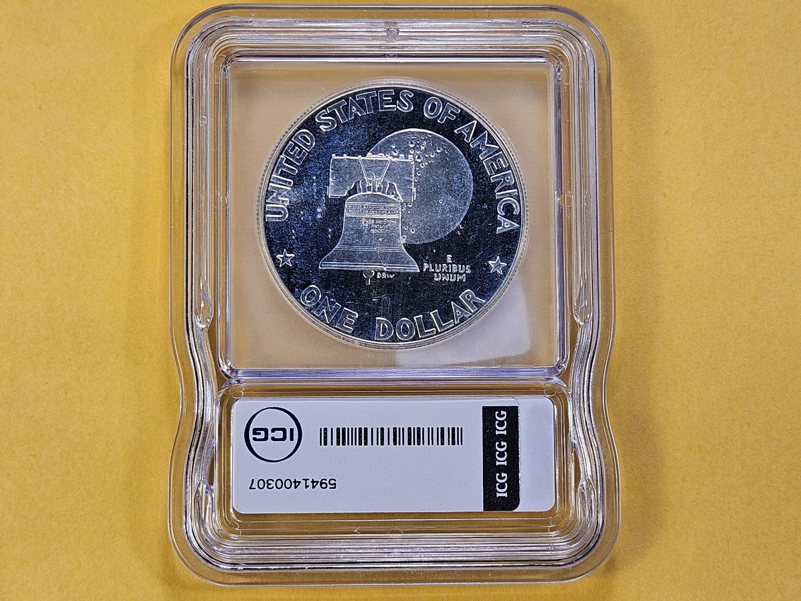 ICG 1976-S Eisenhower Silver Dollar in Proof 69 Deep Cameo - 3