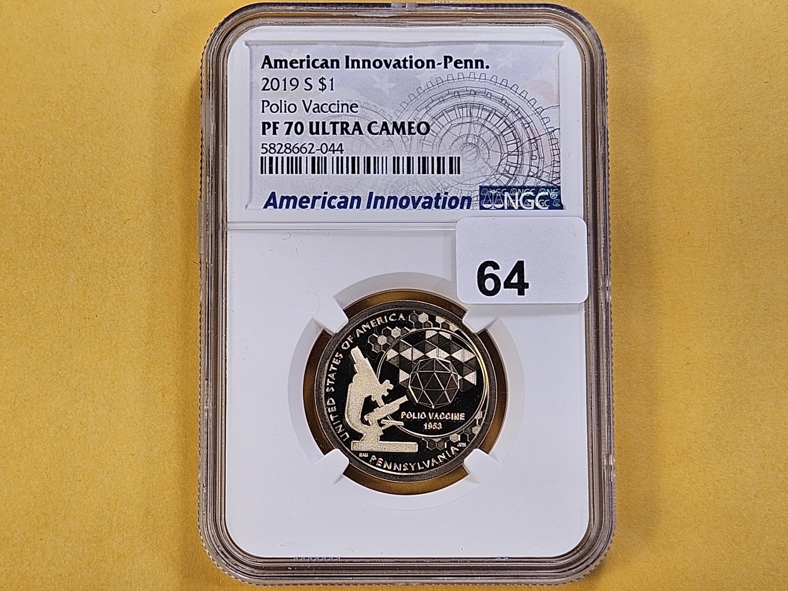PERFECT GRADE! 2019-S American Innovation Dollar in Proof 70 Ultra Cameo - 2
