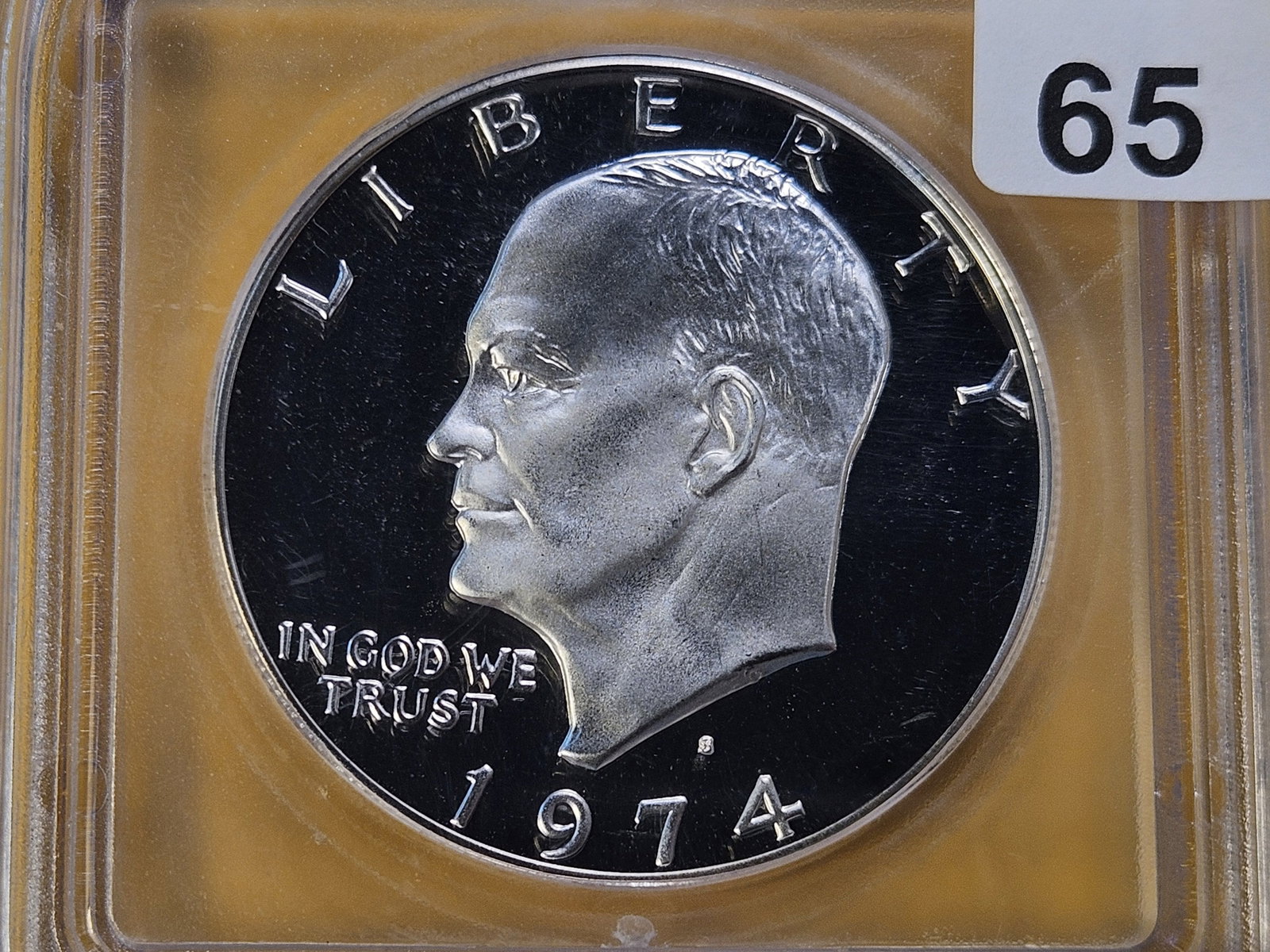 PERFECT GRADE! ICG 1974-S Eisenhower Dollar in Proof 70 Deep Cameo: Perfect Grade!