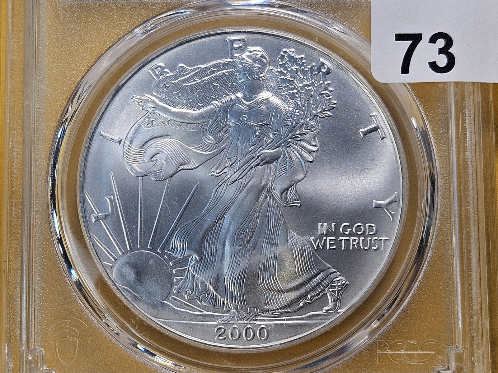SUPERB GEM! 2000 American Silver Eagle in Mint State 69: Millennium Issue!