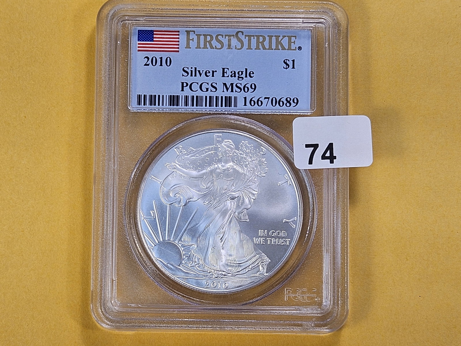 SUPERB GEM! PCGS 2010 American Silver Eagle in Mint State 69 - 2