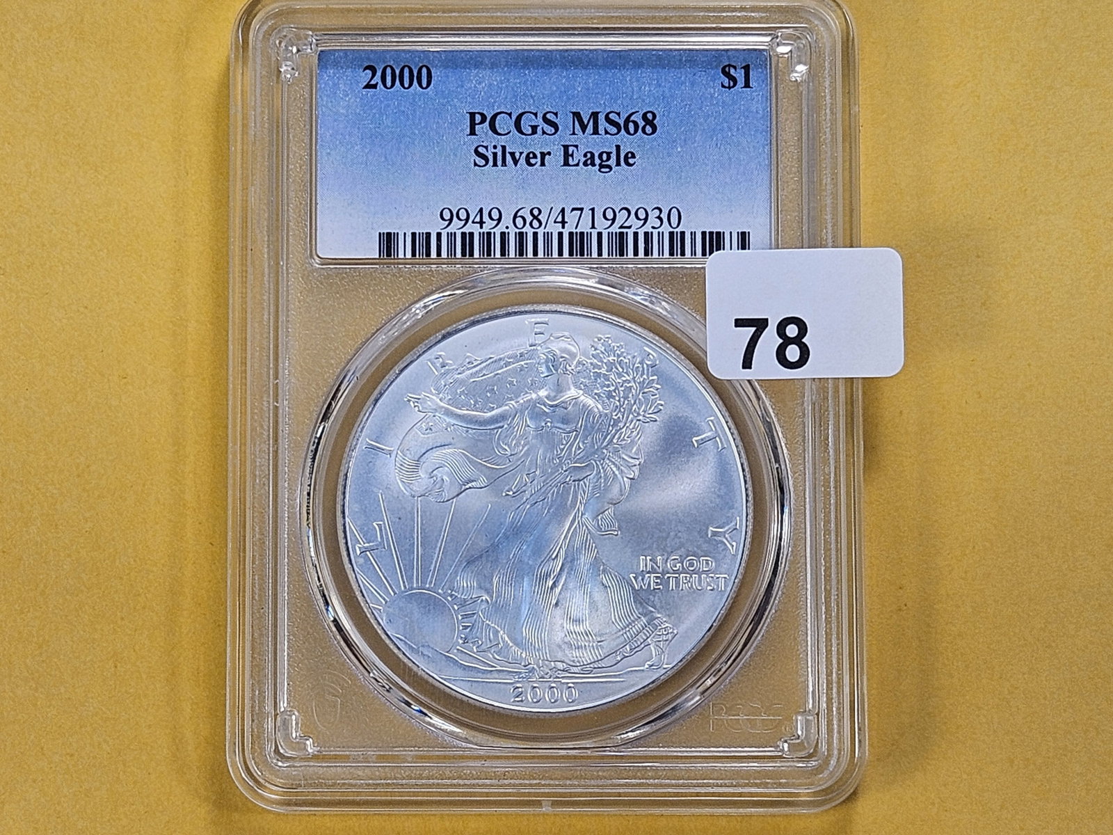 SUPERB GEM! 2000 American Silver Eagle in Mint State 68 - 2