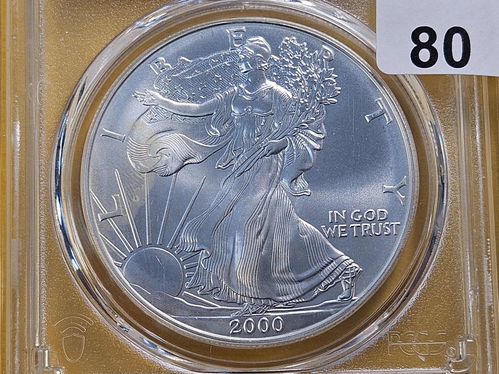 SUPERB GEM! 2000 American Silver Eagle in Mint State 68: Millennium Issue!