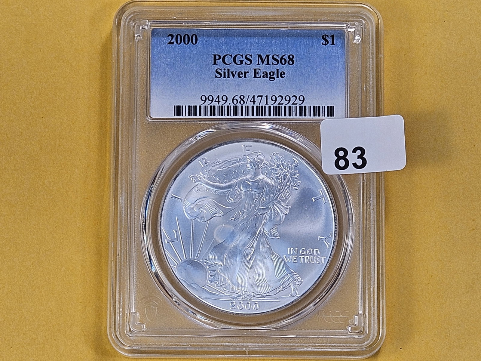 SUPERB GEM! 2000 American Silver Eagle in Mint State 68 - 2