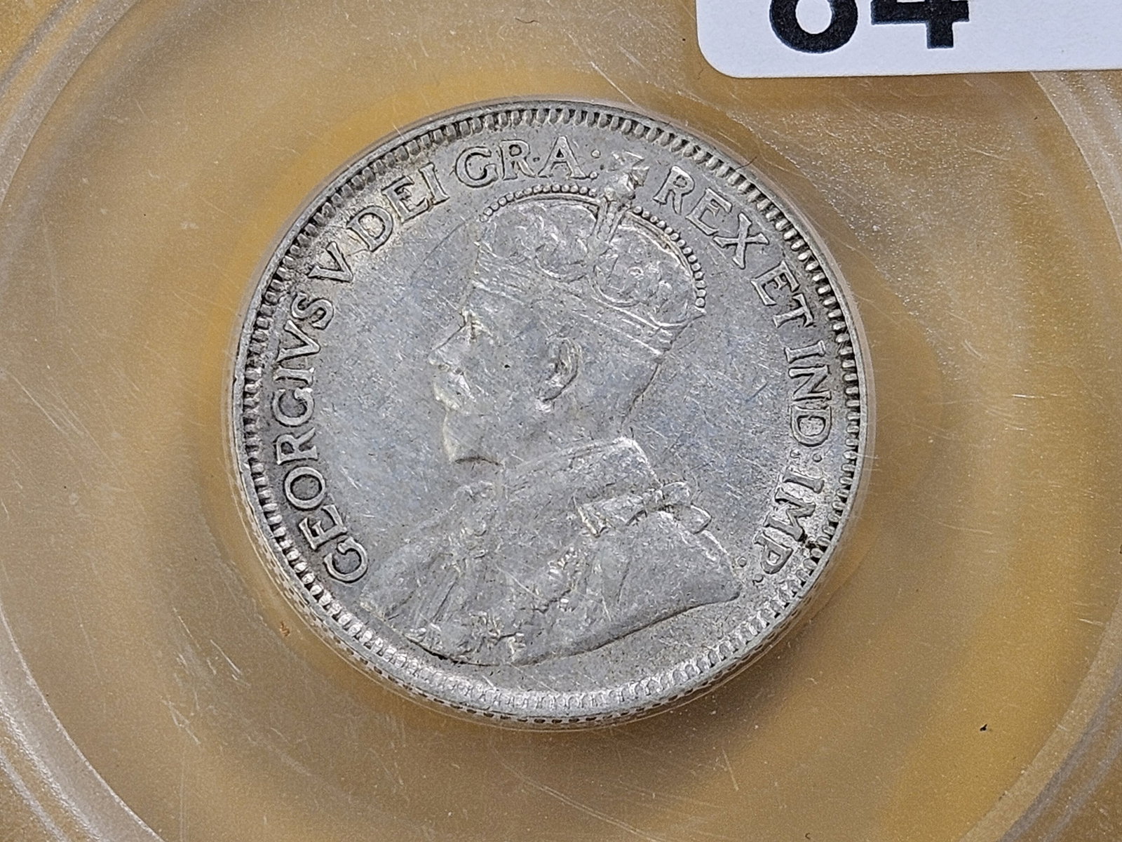 SEGS 1919-C Newfoundland Silver 25 Cents in Extra Fine 45: Lower Mintage of 163,939. KM# 17