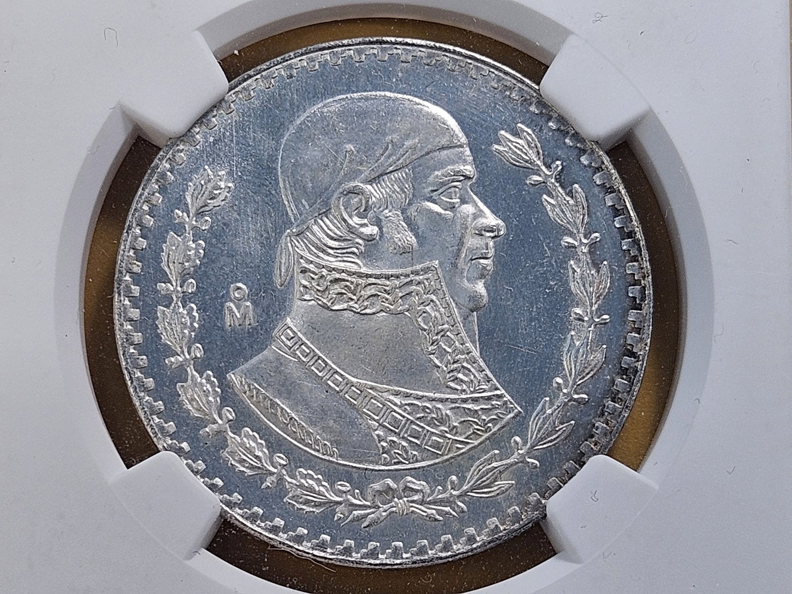 NGC 1967Mo Mexico Silver Peso in Uncirculated -details: KM# 459