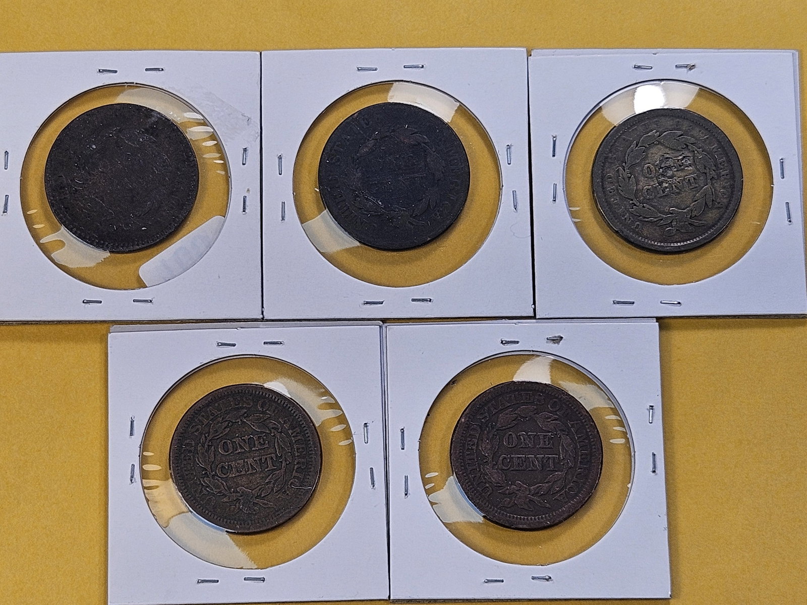 Five Mixed US Large Cents - 7