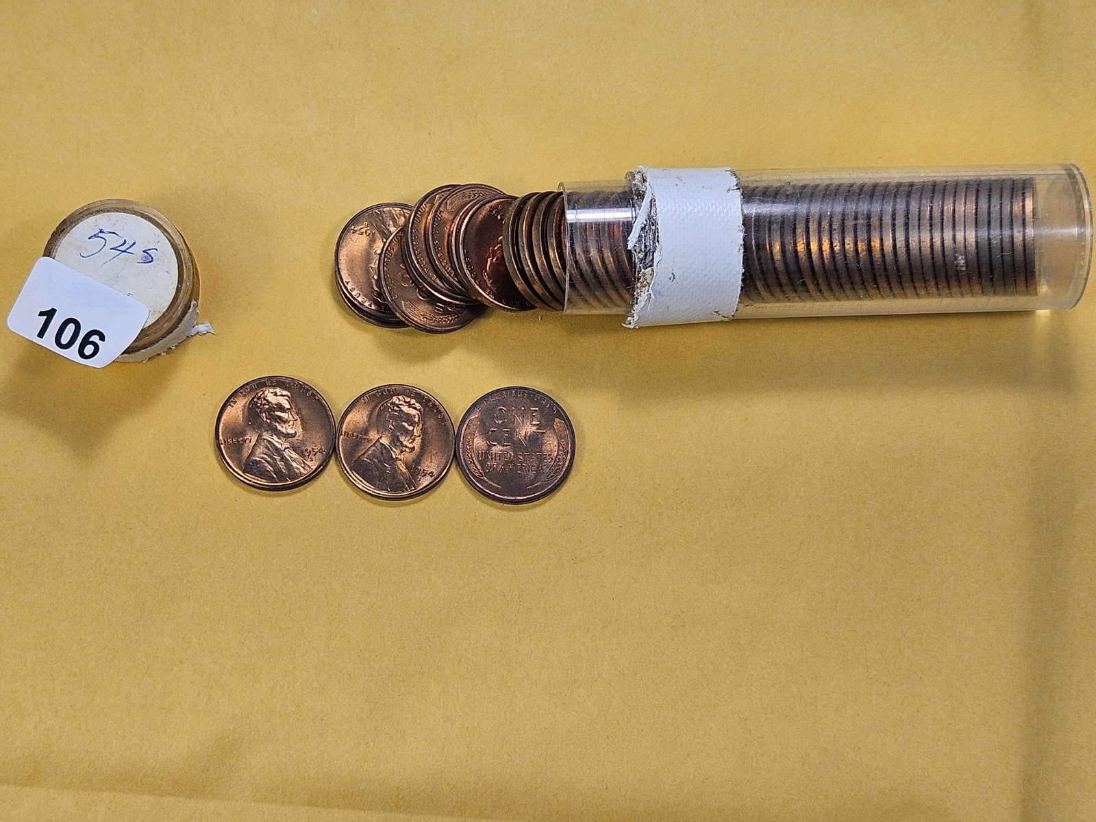 Brilliant Uncirculated Full Roll of 1954-S Wheat Cents - 2