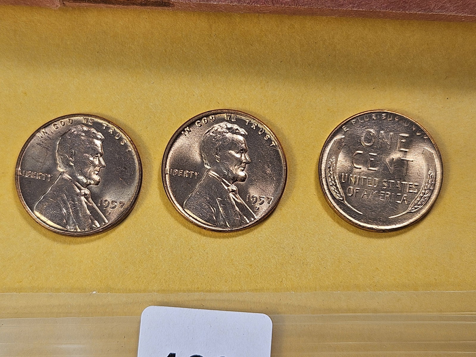 Brilliant Uncirculated Full Roll of 1957-D Wheat Cents - 3