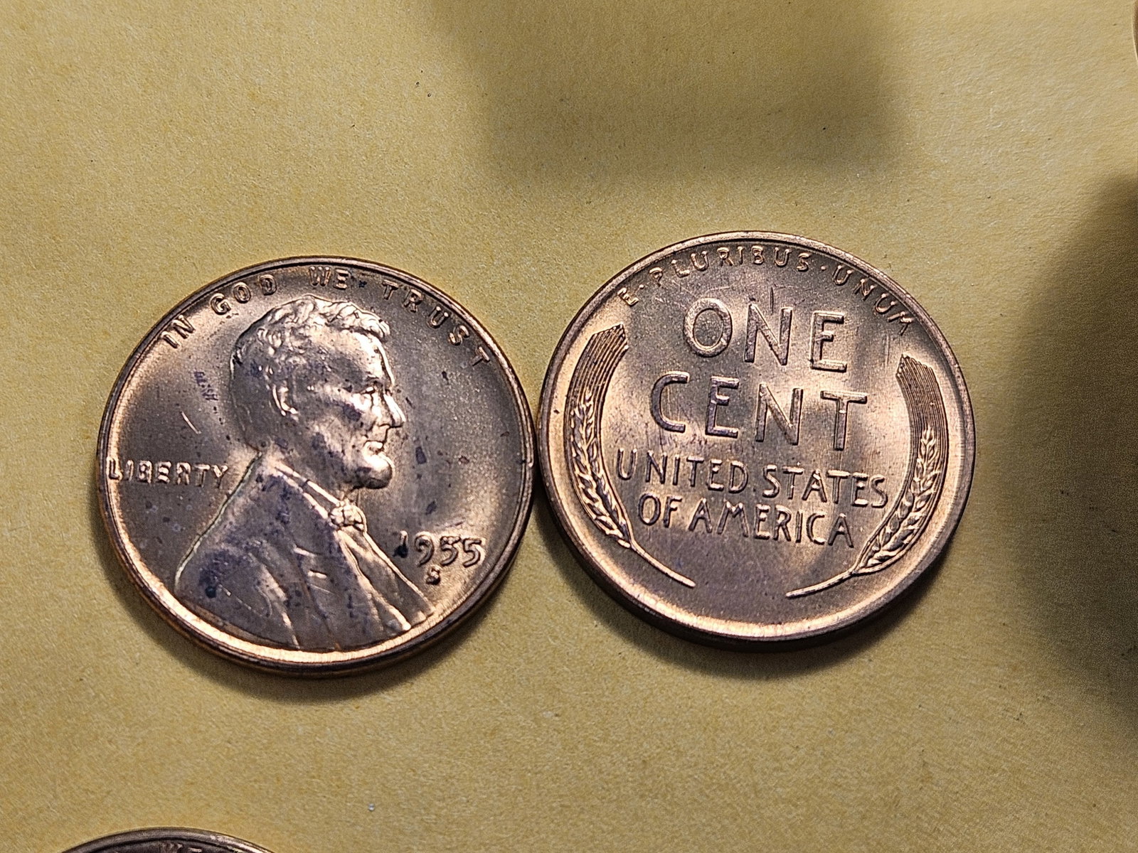 Brilliant Uncirculated Partial Rolls of 1942-S and 1955-S Wheat Cents - 3