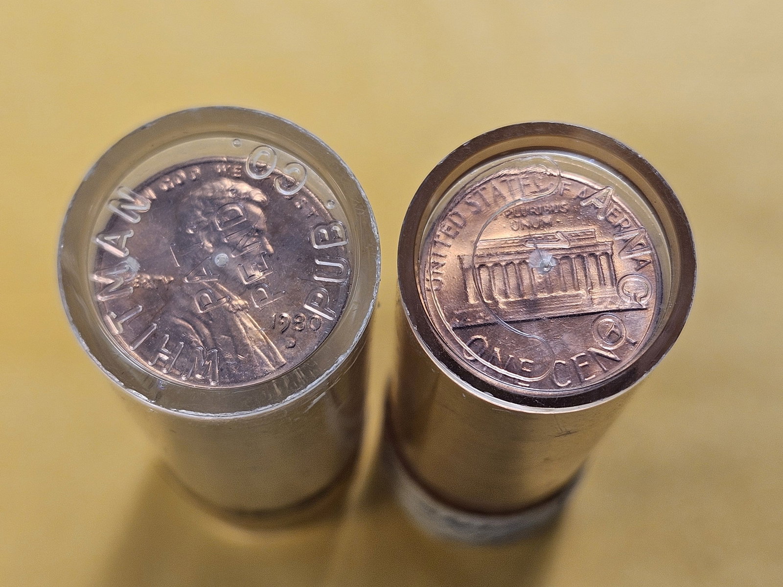 Two Brilliant Uncirculated Full Rolls of Lincoln Memorial Cents - 3