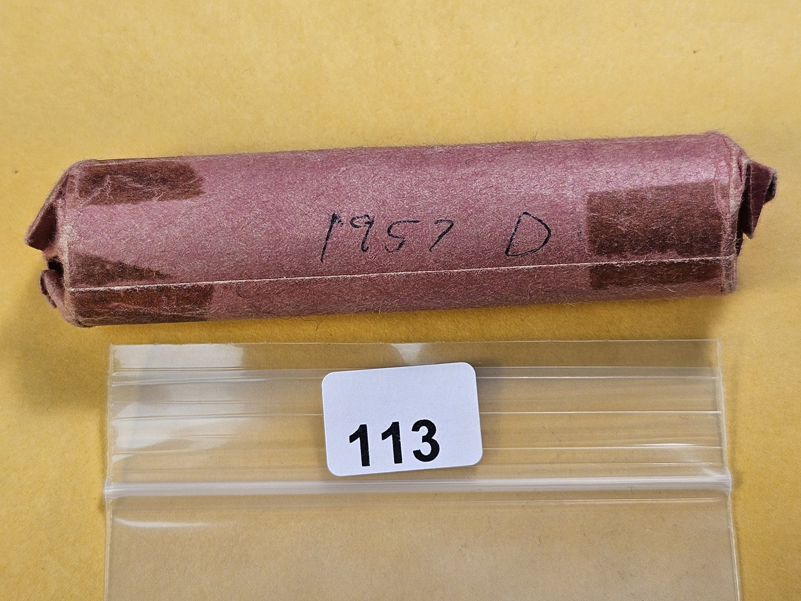 Brilliant Uncirculated Full Roll of 1957-D Wheat Cents: Full Roll! We checked the first three, the rest are unchecked by us. In Paper Roll
