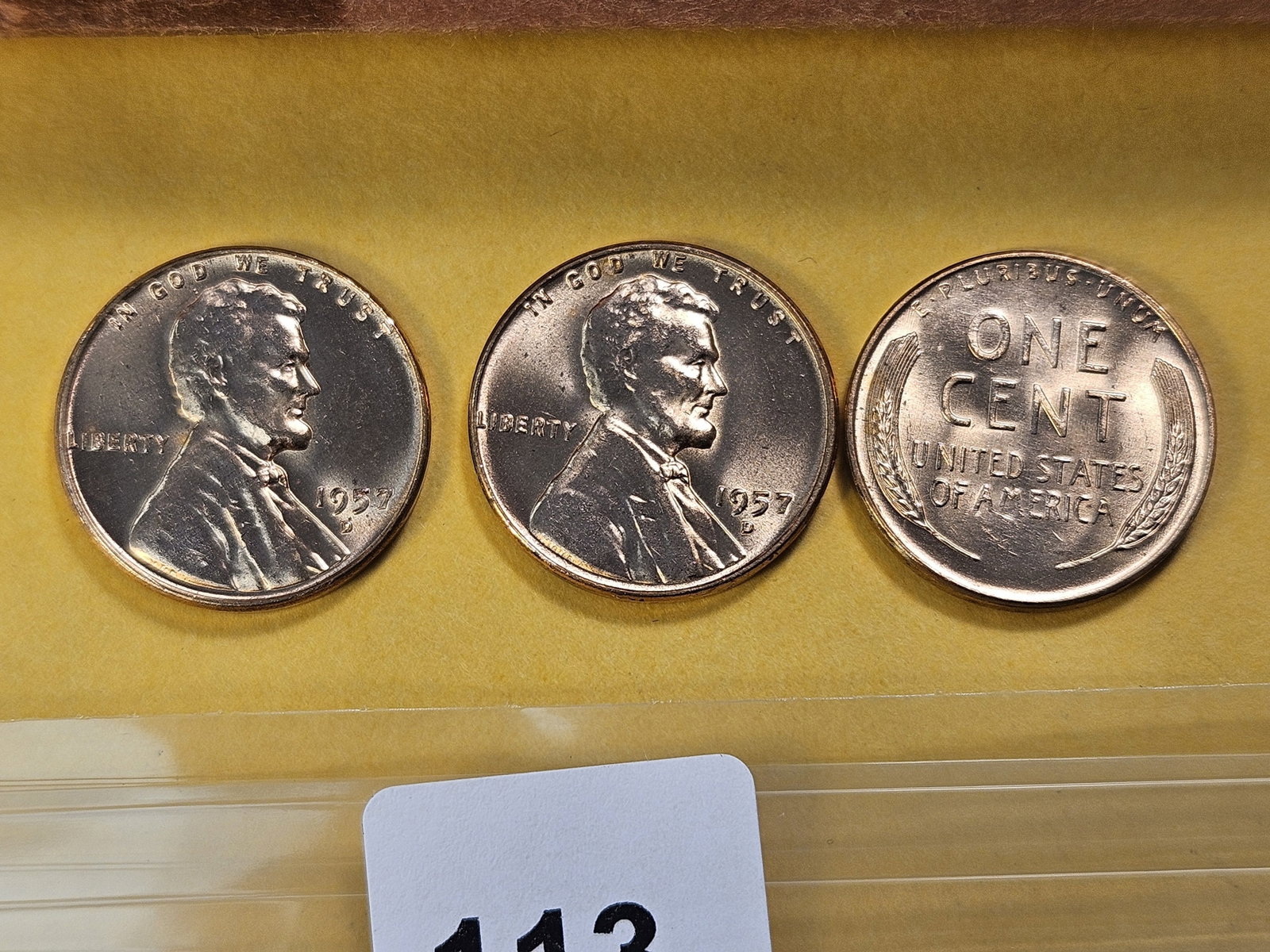 Brilliant Uncirculated Full Roll of 1957-D Wheat Cents - 3