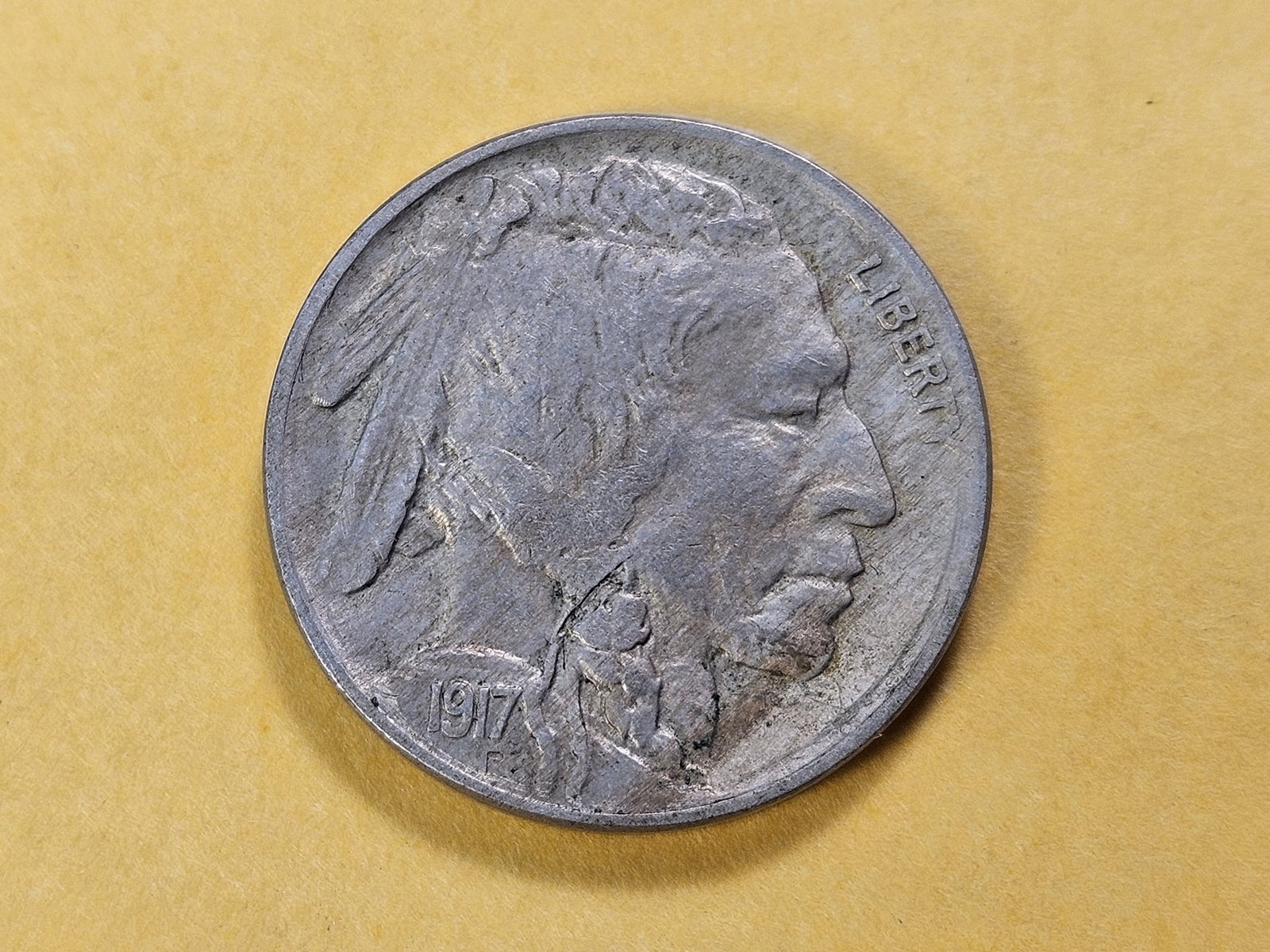 MINT ERROR! Better Grade 1917 Buffalo Nickel: Uncirculated! With Planchette Flaw! Great looking Coin!