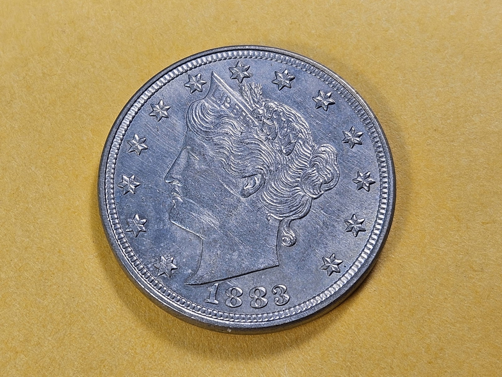 Better Grade 1883 No Cents Liberty V Nickel: About Uncirculated plus! Wonderfully struck coin!
