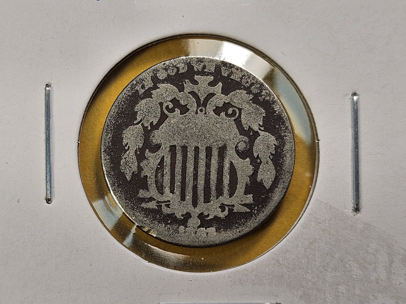 Five Circulated Shield Nickels - 3