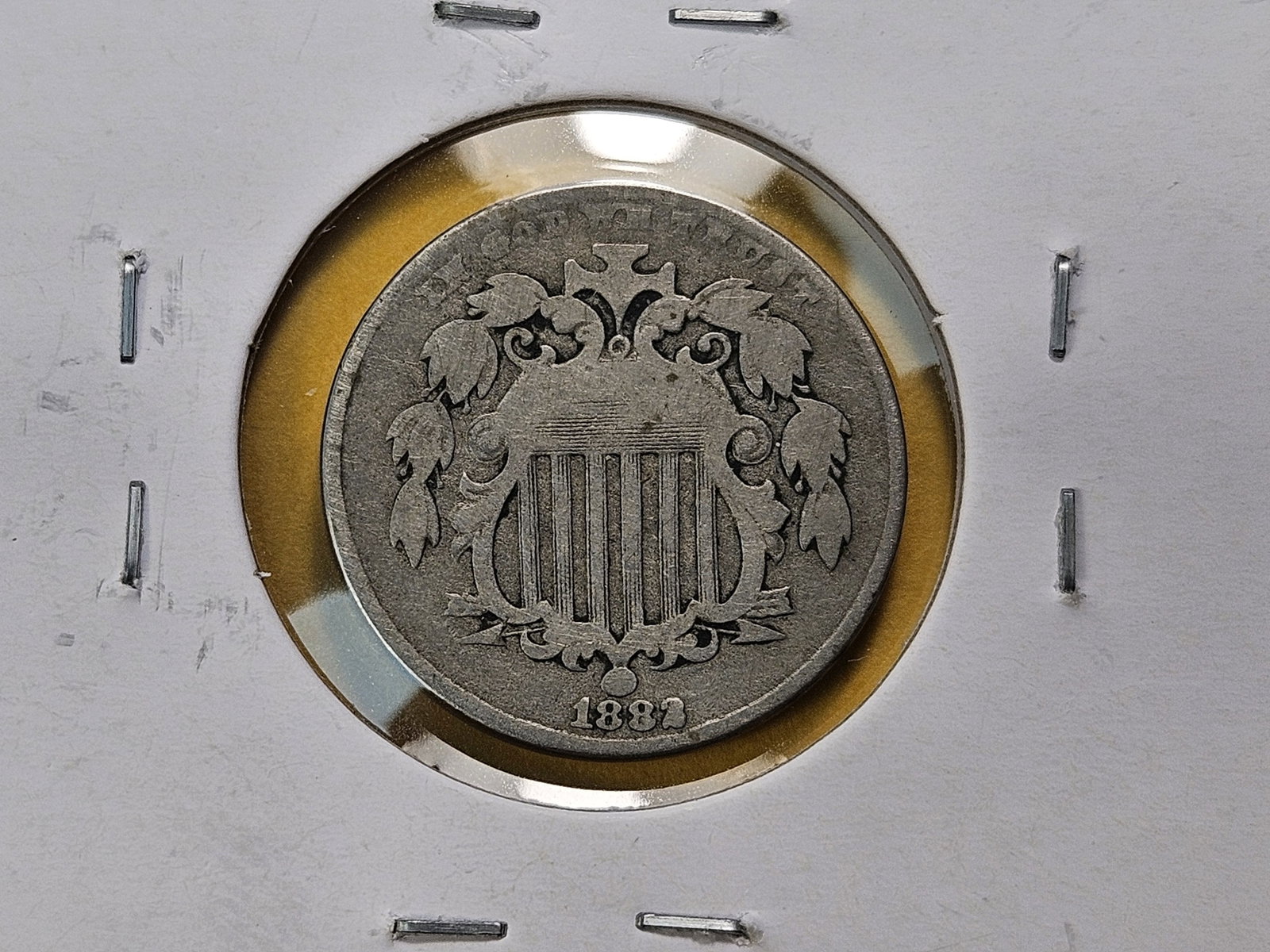 Five Circulated Shield Nickels - 4