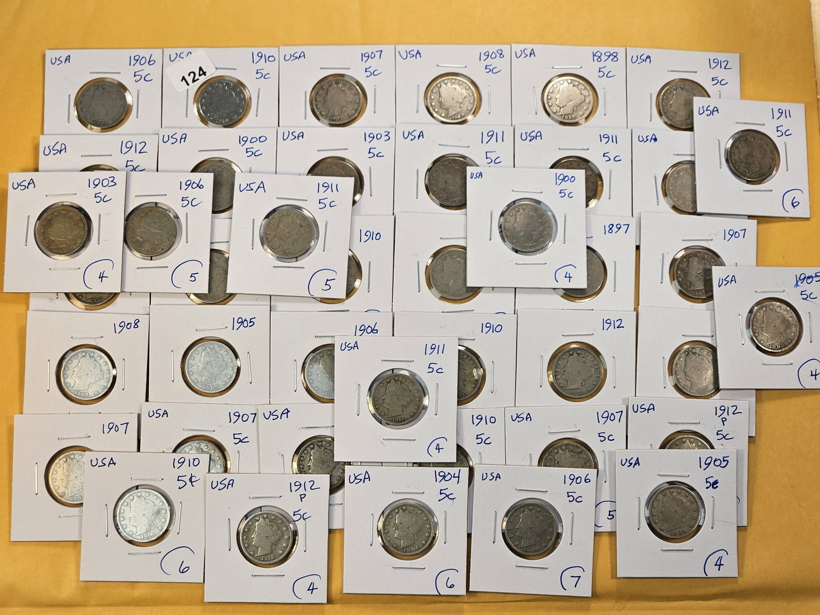 Forty-two Mixed Liberty V Nickels: Assorted Dates and Grades