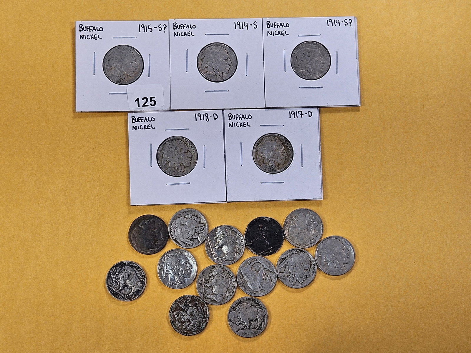 Eighteen Circulated Buffalo Nickels (1 of 6)