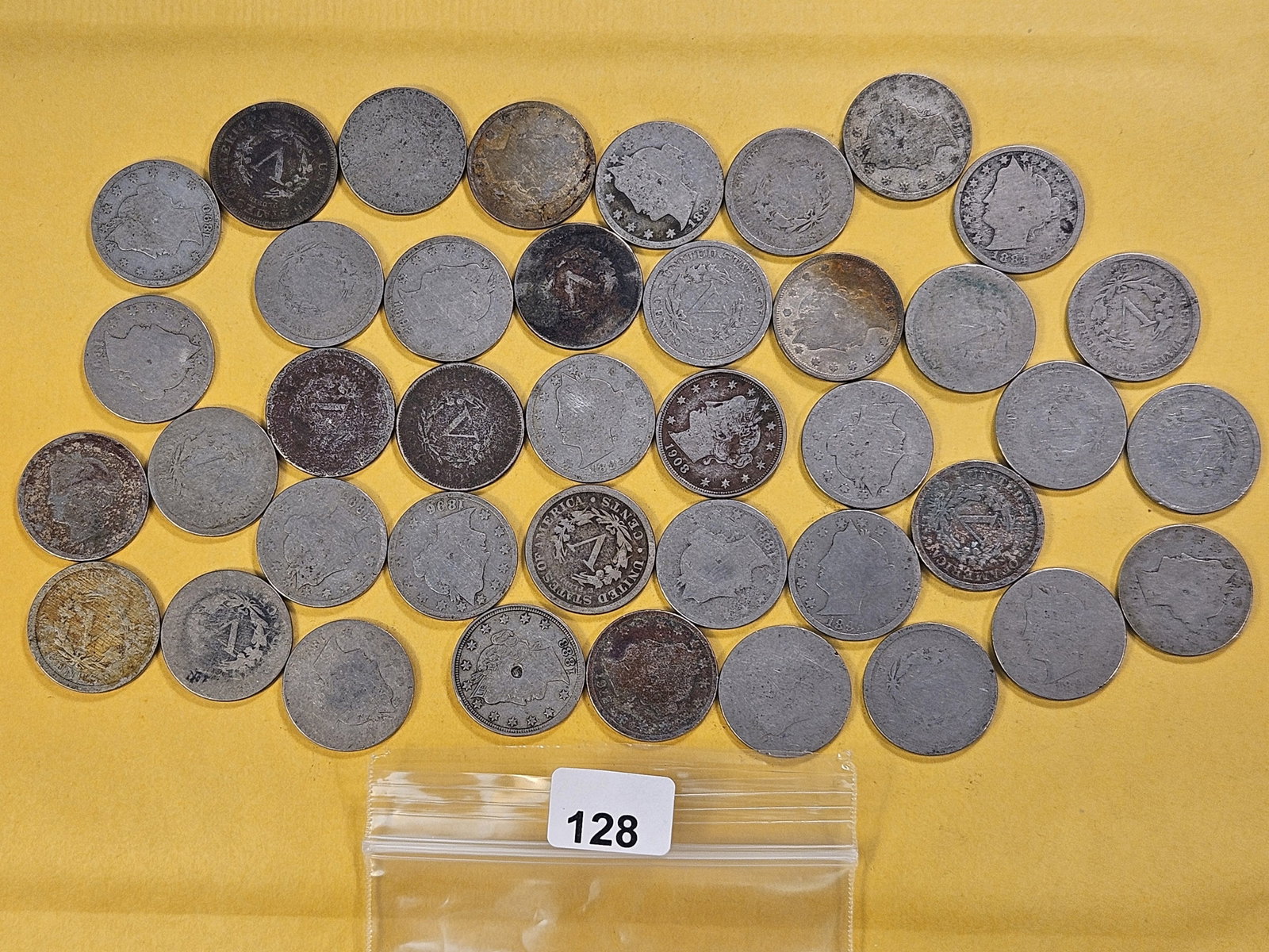 Forty Circulated Liberty V Nickels: Assorted Dates and Grades