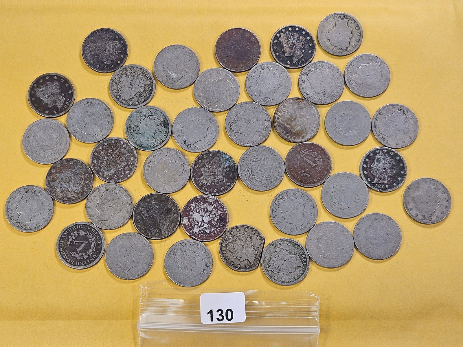 Forty Circulated Liberty V Nickels: Assorted Dates and Grades