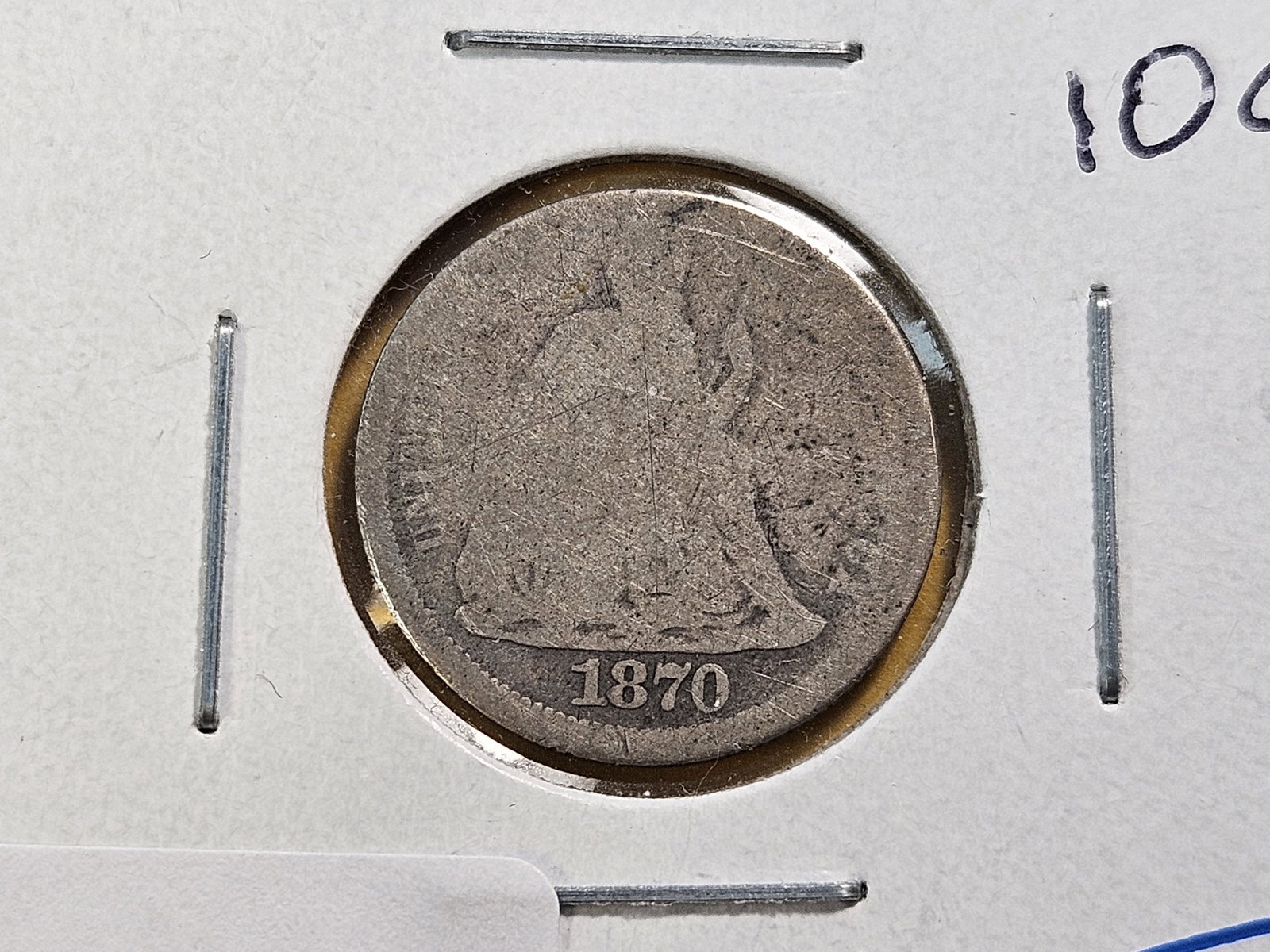 Three Little Better Dates Seated Liberty Silver Dimes and a 1958 Roosevelt Silver Dime - 2