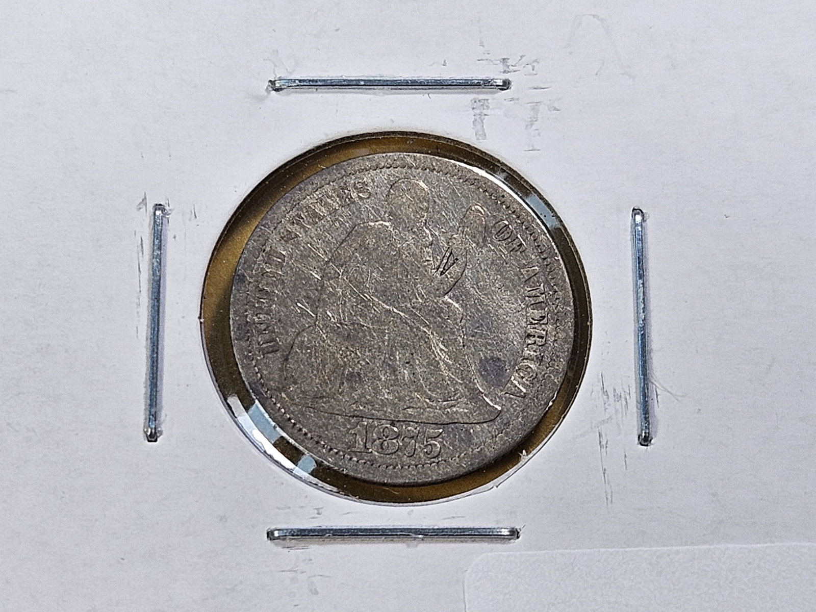 Five Circulated Seated Liberty Silver Dimes - 2