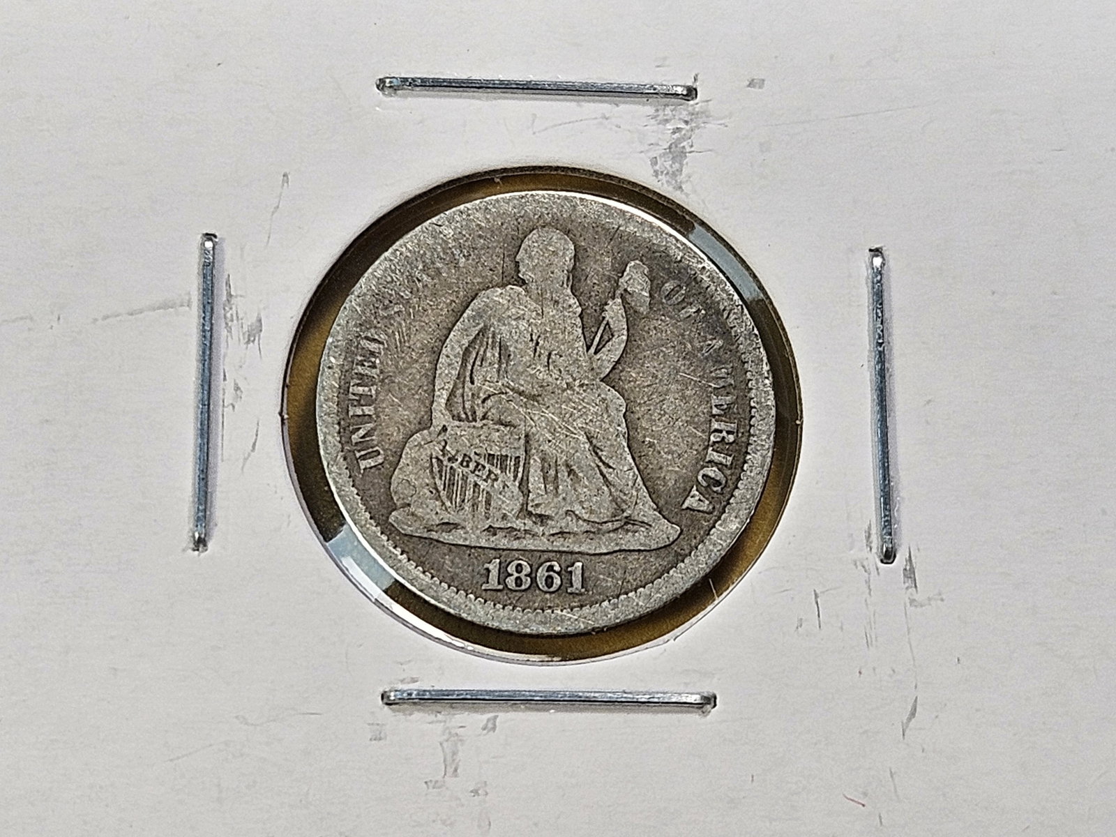 Five Circulated Seated Liberty Silver Dimes - 3