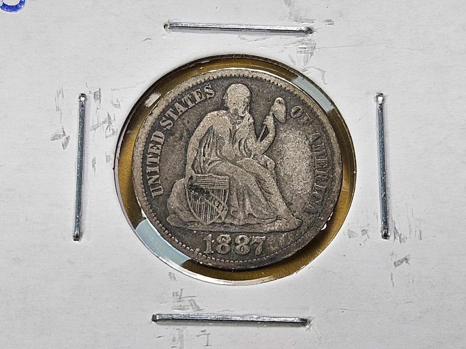 Five Circulated Seated Liberty Silver Dimes - 4